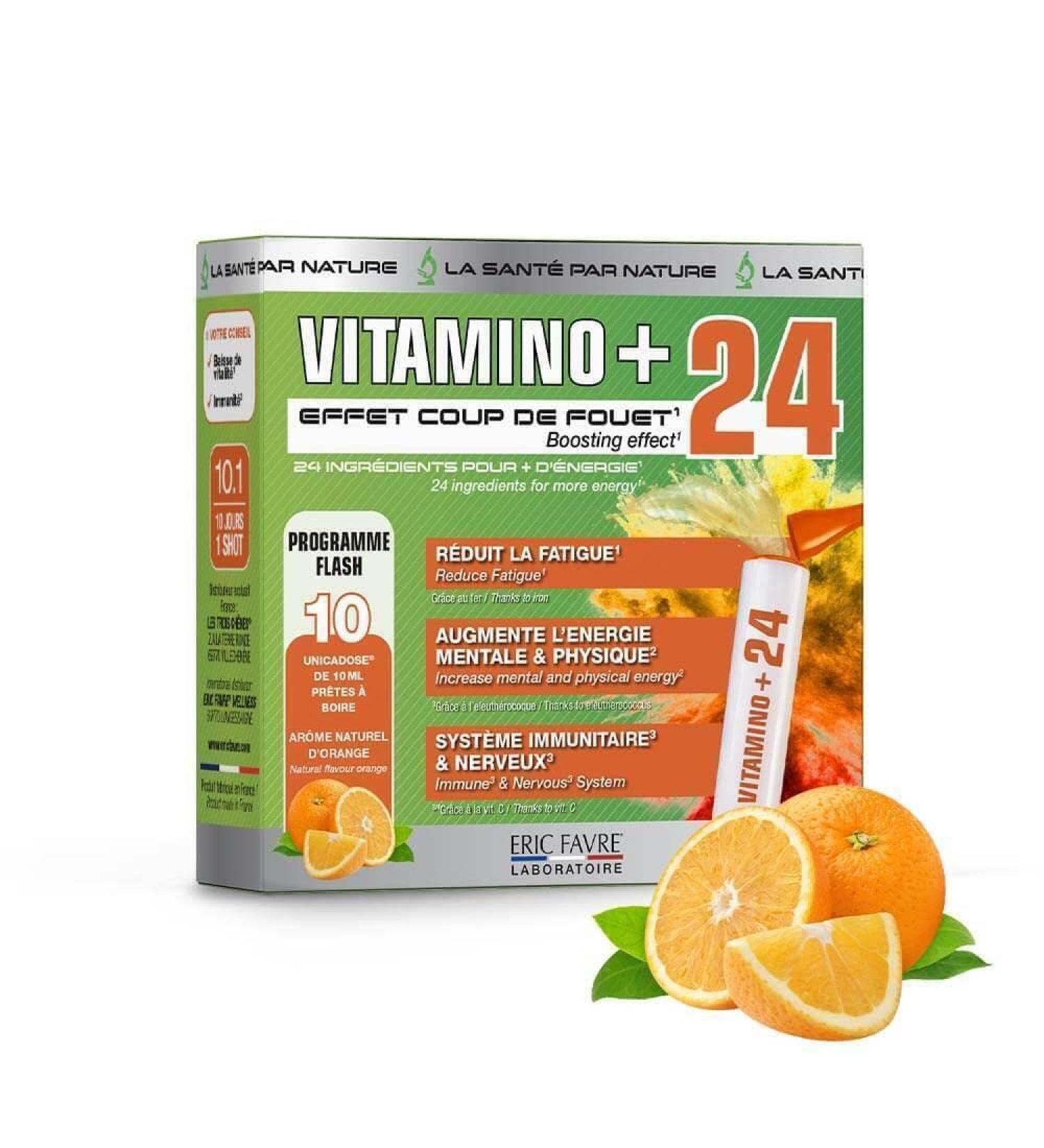 VITAMINO + Unicadoses - Multivitamin Complex A B C D3 E Minerals Amino Acids Immunity Fatigue - Ready to Drink Orange Flavor - Eric Favre - Buy Online on GoSupps.com