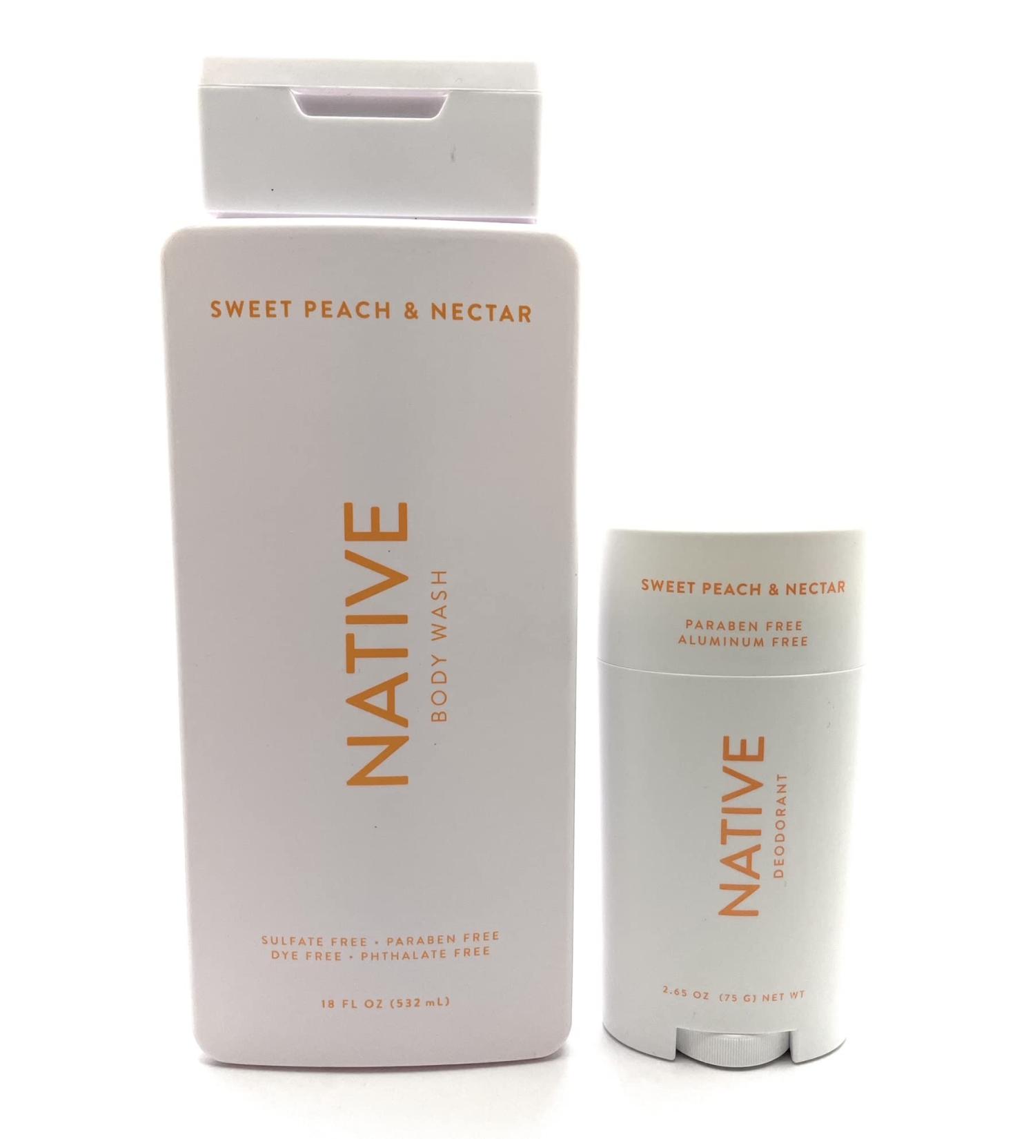 Buy Native Sweet Peach & Nectar Body Wash & Deodorant Set - International Shipping Available - Buy Online on GoSupps.com