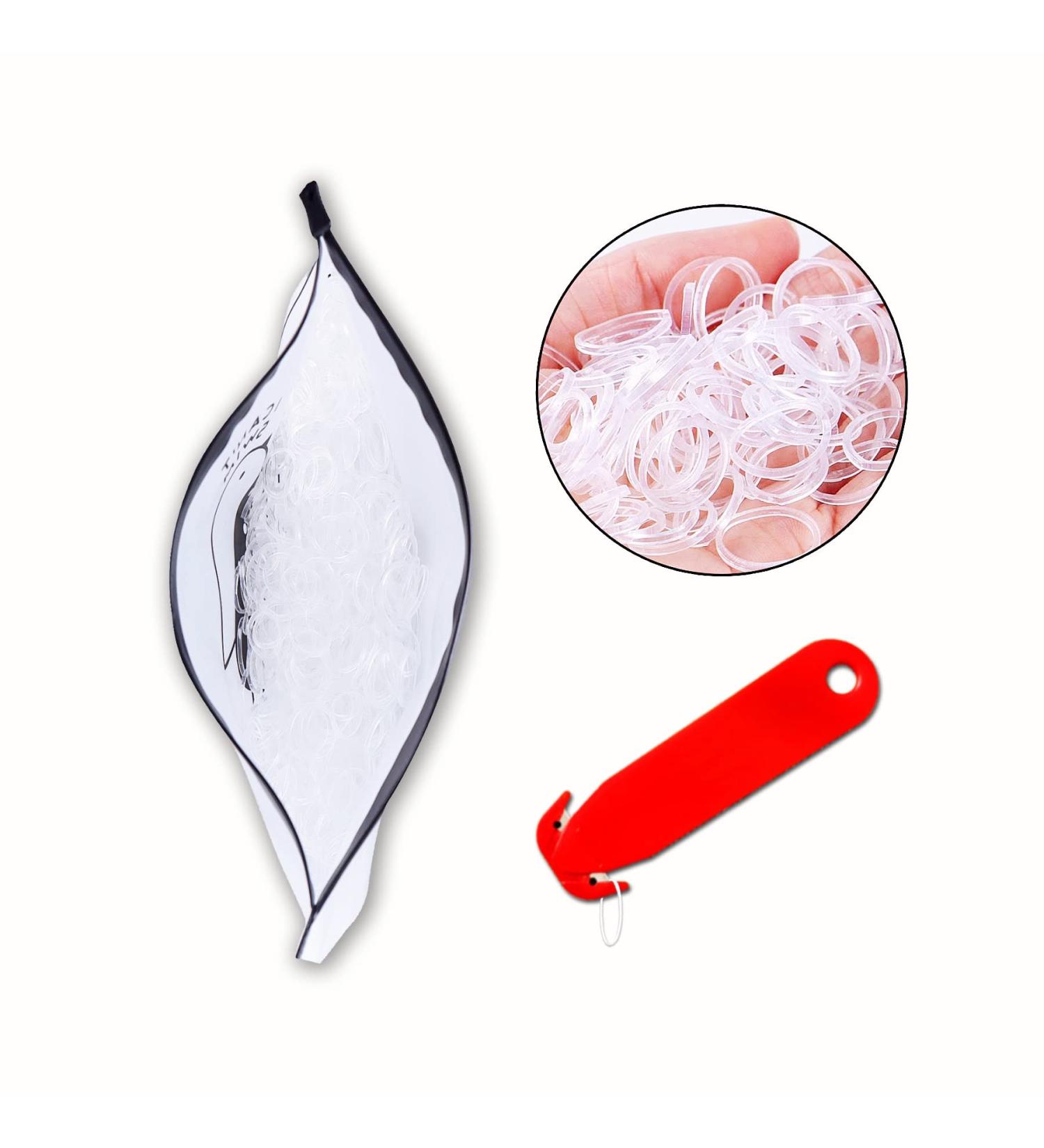 1000 Clear Hair Elastic Bands with Rubber Band Cutter - Disposable Non-slip Ponytail Holders for Hair Styling - Soft Hair Elastics Ties Bands - MAZBFF Accessories - Buy Online on GoSupps.com