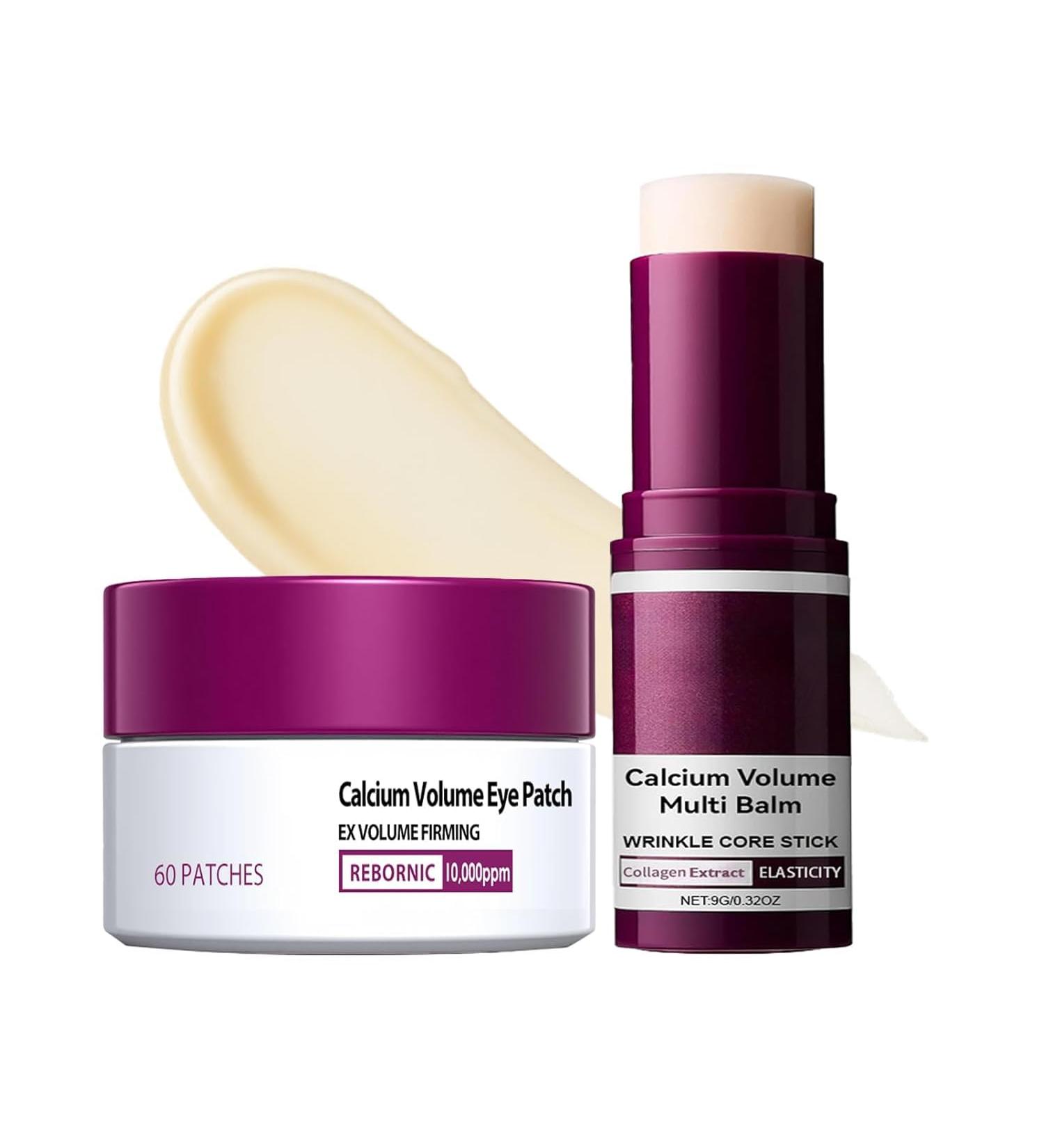 BGGJJ Eye Care Duo Calcium Volume Multi Balm Stick + Hydrogel Under Eye Patches 60ea (30 Pairs) Hydrating & Smoothing Eyes Treatment Gentle on Skin Travel-Friendly - Buy Online on GoSupps.com