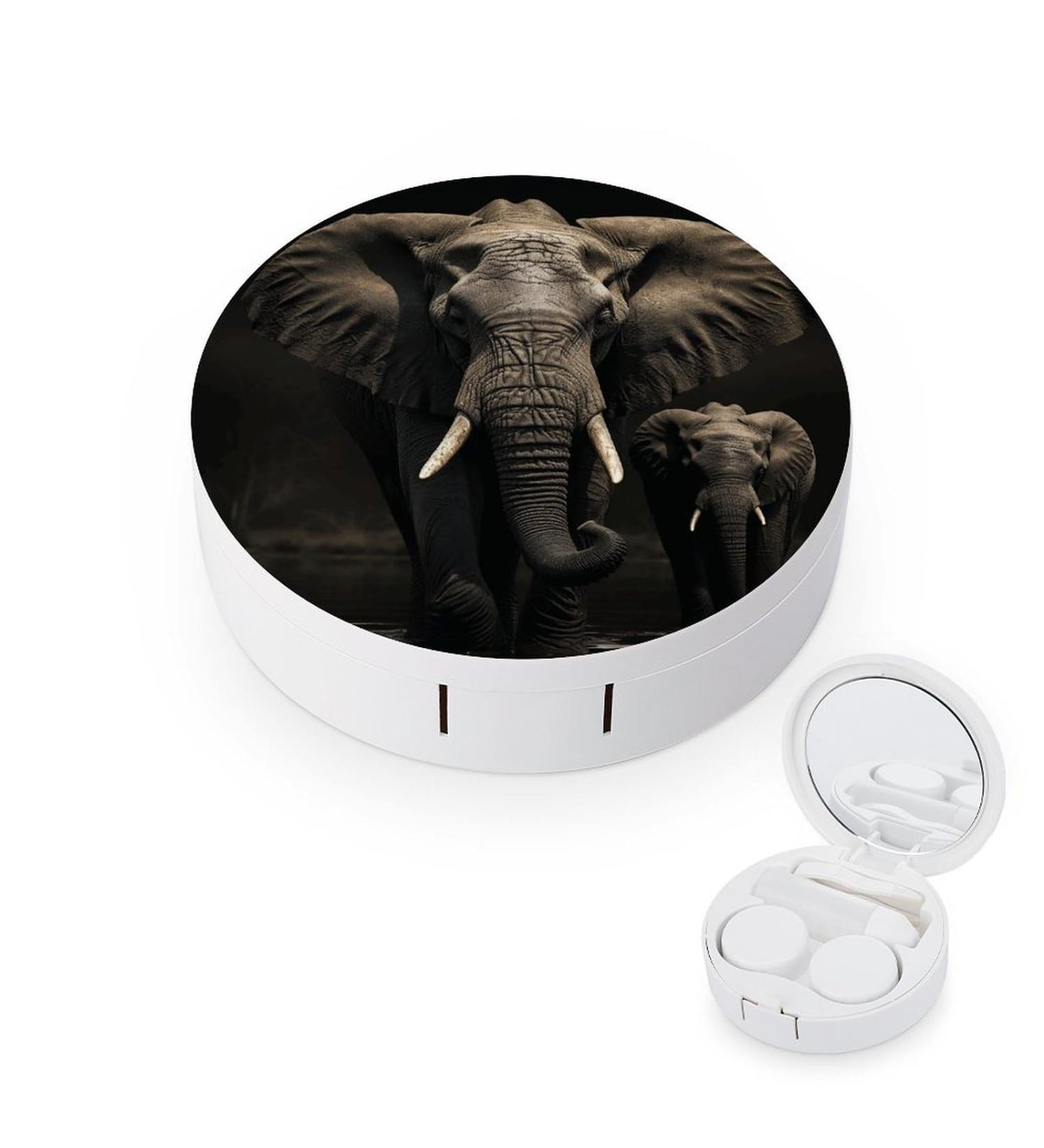 Buy Elephant Black Print Contact Lens Case | Travel Care Box for Lenses - Buy Online on GoSupps.com