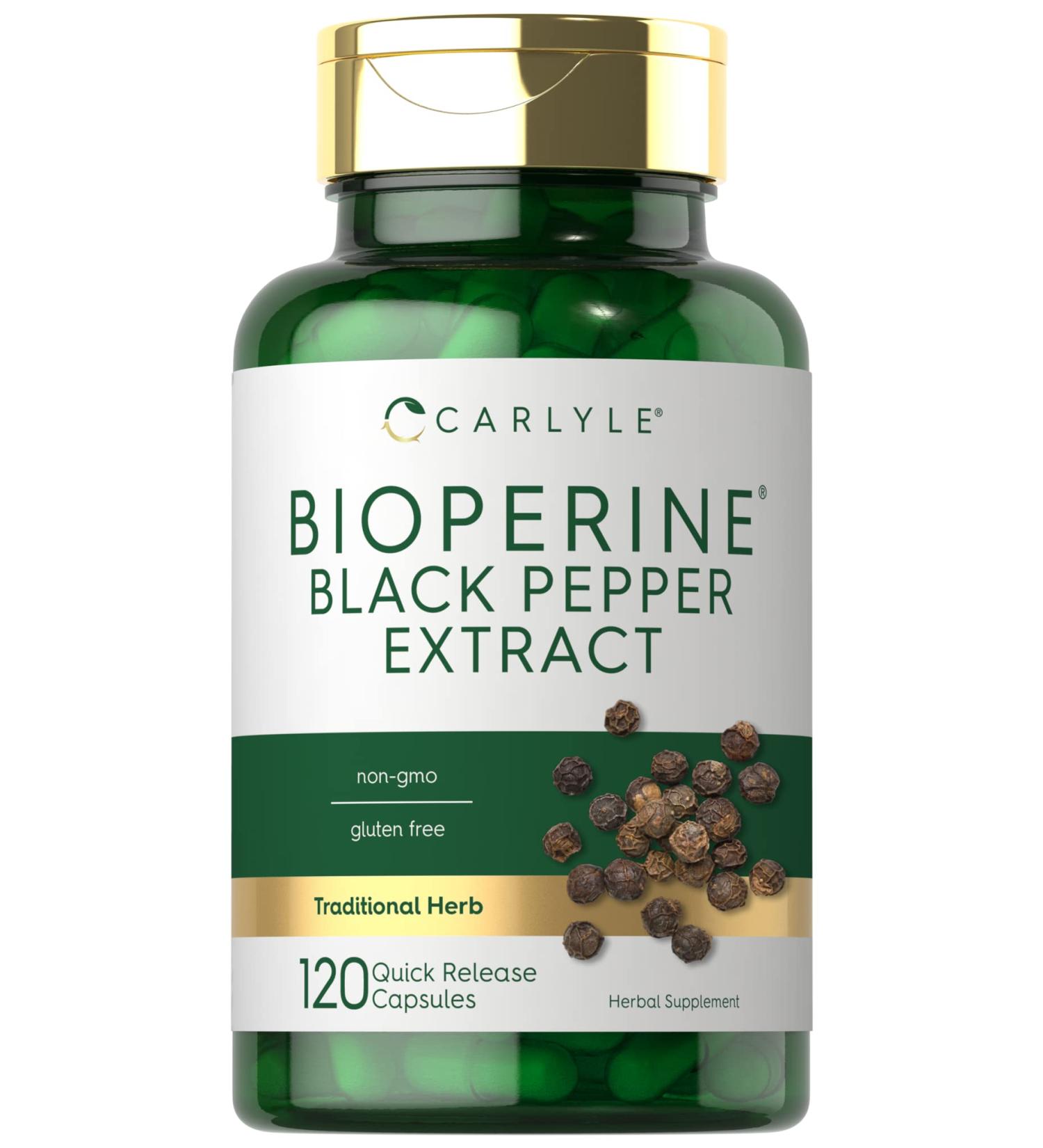 Bioperine 10mg | 120 Capsules | Non-GMO | Gluten Free | Curcumin Absorption Support - Buy Online on GoSupps.com