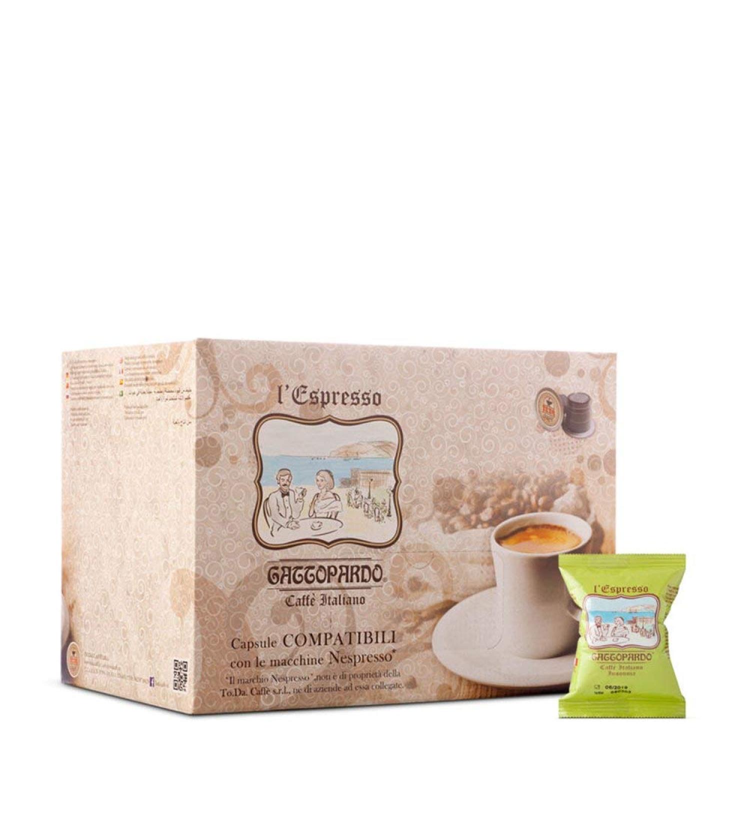 Leopard 300 coffee capsules with cat motif compatible with Nespresso Insomnia Blend