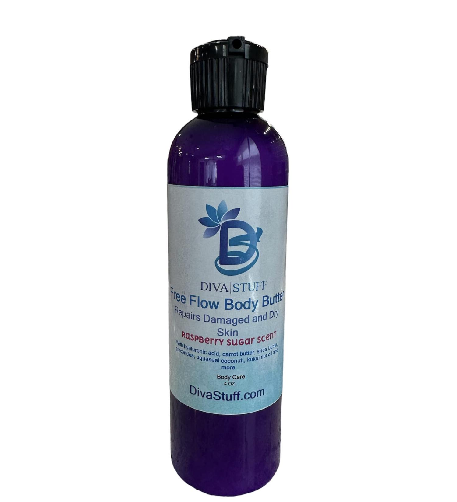 Diva Stuff Free Flow Body Butter For Damaged and Dry Skin Pink Sugar Scent Soothing Nourishing and Creamy