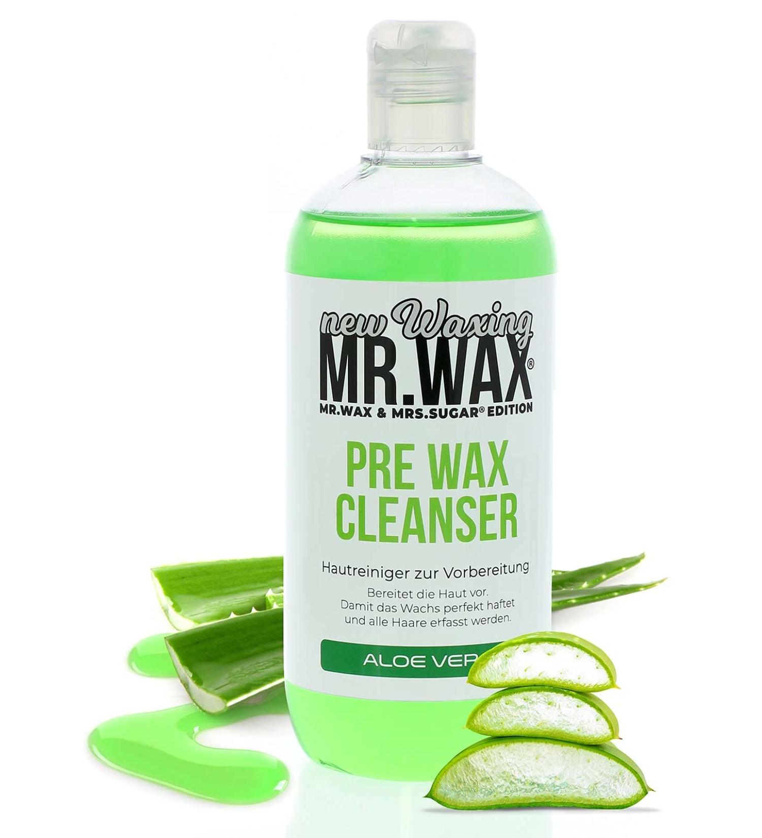 Mr. Wax Pre Wax Skin Cleanser with Aloe Vera - 500ml Wax Pretreatment for Smooth Skin | International Shipping Available - Buy Online on GoSupps.com