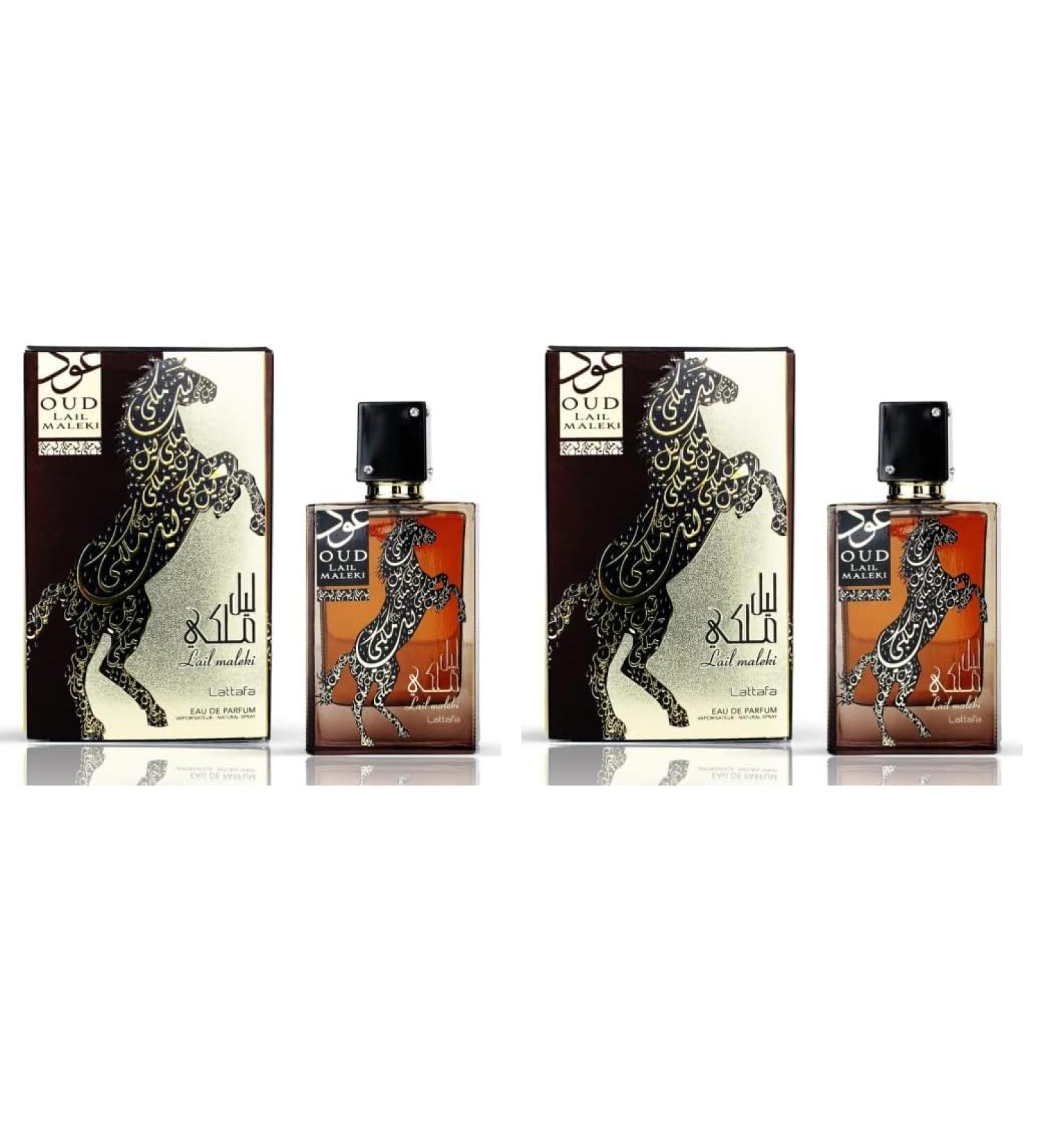 Lattafa Perfumes Oud Lail Maleki for Unisex Eau de Parfum Spray 3.4 Ounce (Pack of 2) Amber Wood 3.40 Fl Oz (Pack of 2)