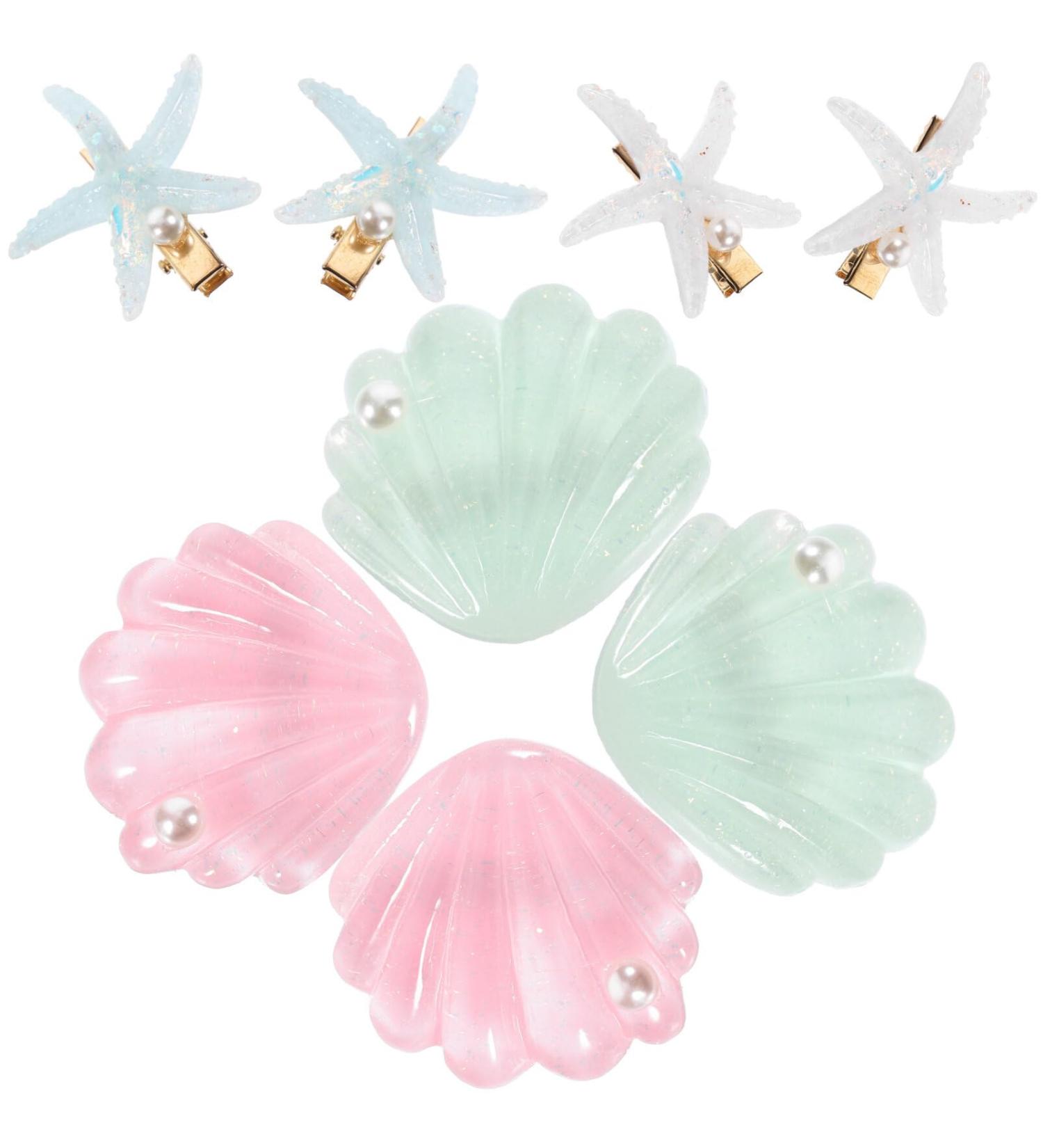 Beaupretty 4 Pairs Hair Jewelry Decorative Hair Clips for Women Cute Hair Clips Star Hair Clip Kawaii Hairpin Hair Accessories Clips for Hair Cute Hair Accessory Headgear Shell Alloy Girl