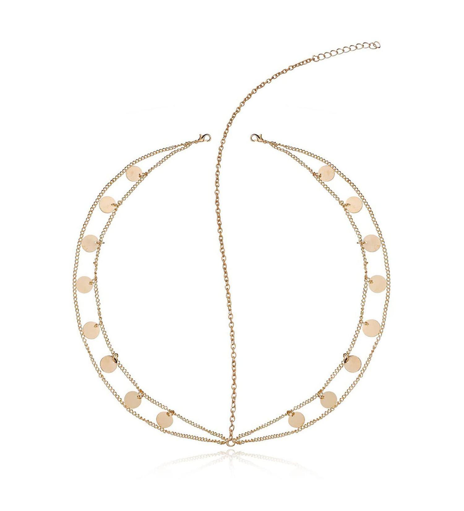 Andelaisi Boho Gold Disc Pendant Layered Head Chain - Gypsy Coin Hairchain for Women and Girls - Buy Online on GoSupps.com