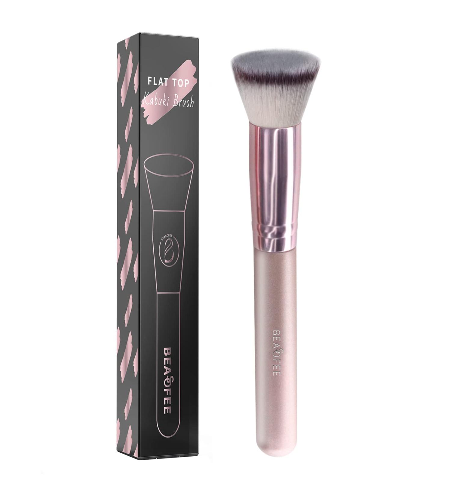 Rose Gold Kabuki Flat Top Foundation Brush for Flawless Makeup Application | Premium Quality for Liquid, Powder, and Cream Blending - Buy Online on GoSupps.com