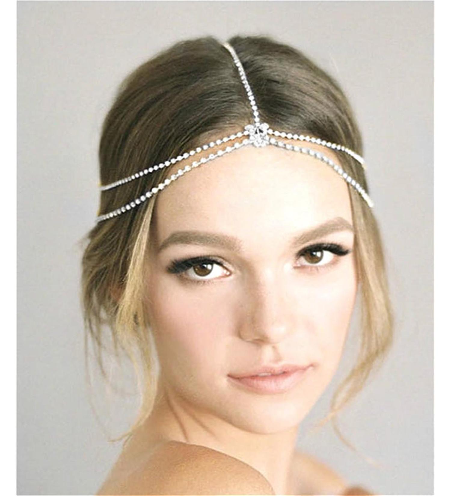 Sither Women Head Chain Forehead Jewellery Headband Chain for Festival Halloween Headpiece Head Jewellery Gypsy Indian Headband Headchain Hair Jewelry (silver) - Buy Online on GoSupps.com