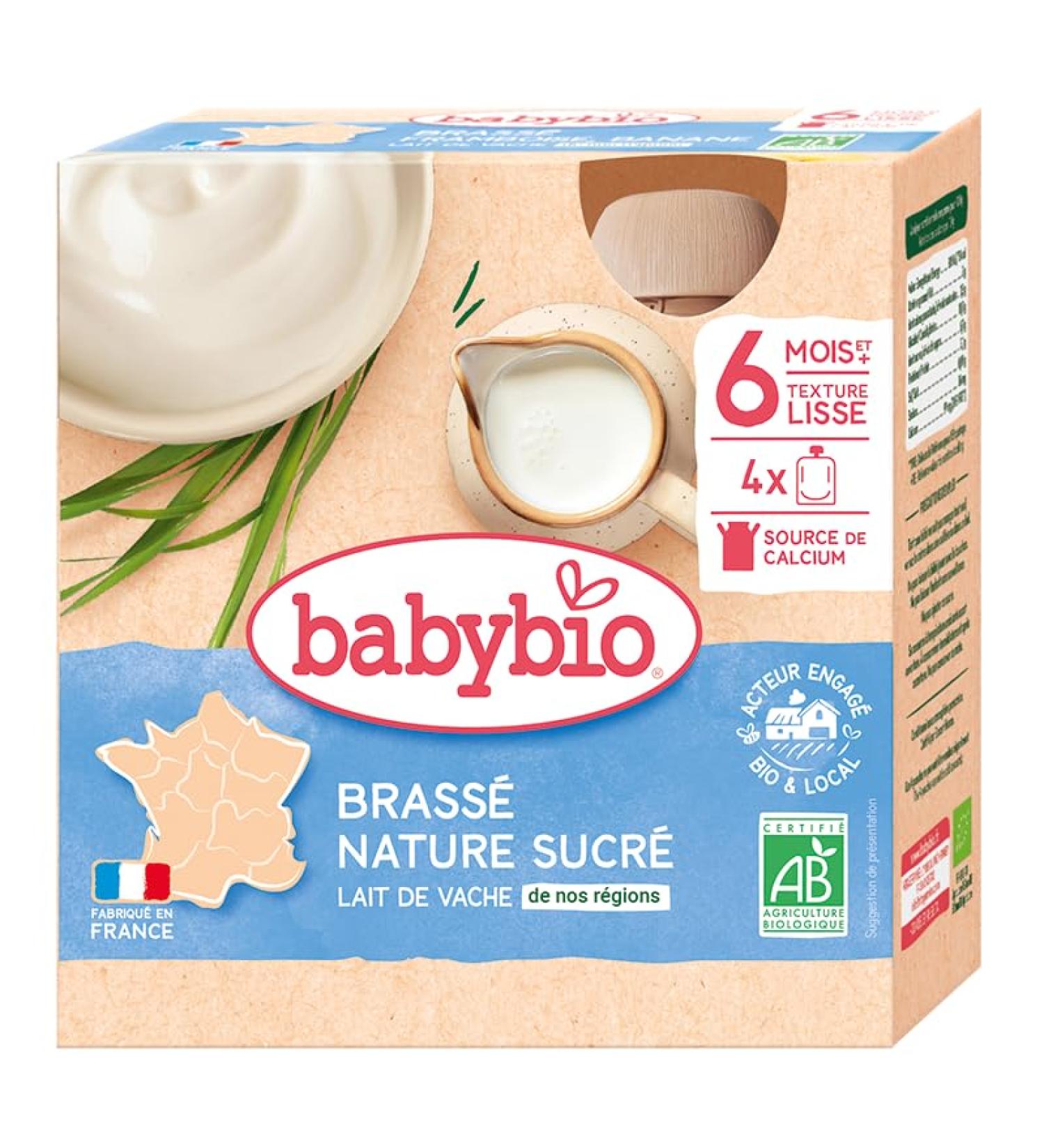 Babybio - French cow's milk - Gourds Brewed Nature Sweet 4x85 g - 6+ Months - ORGANIC - Buy Online on GoSupps.com