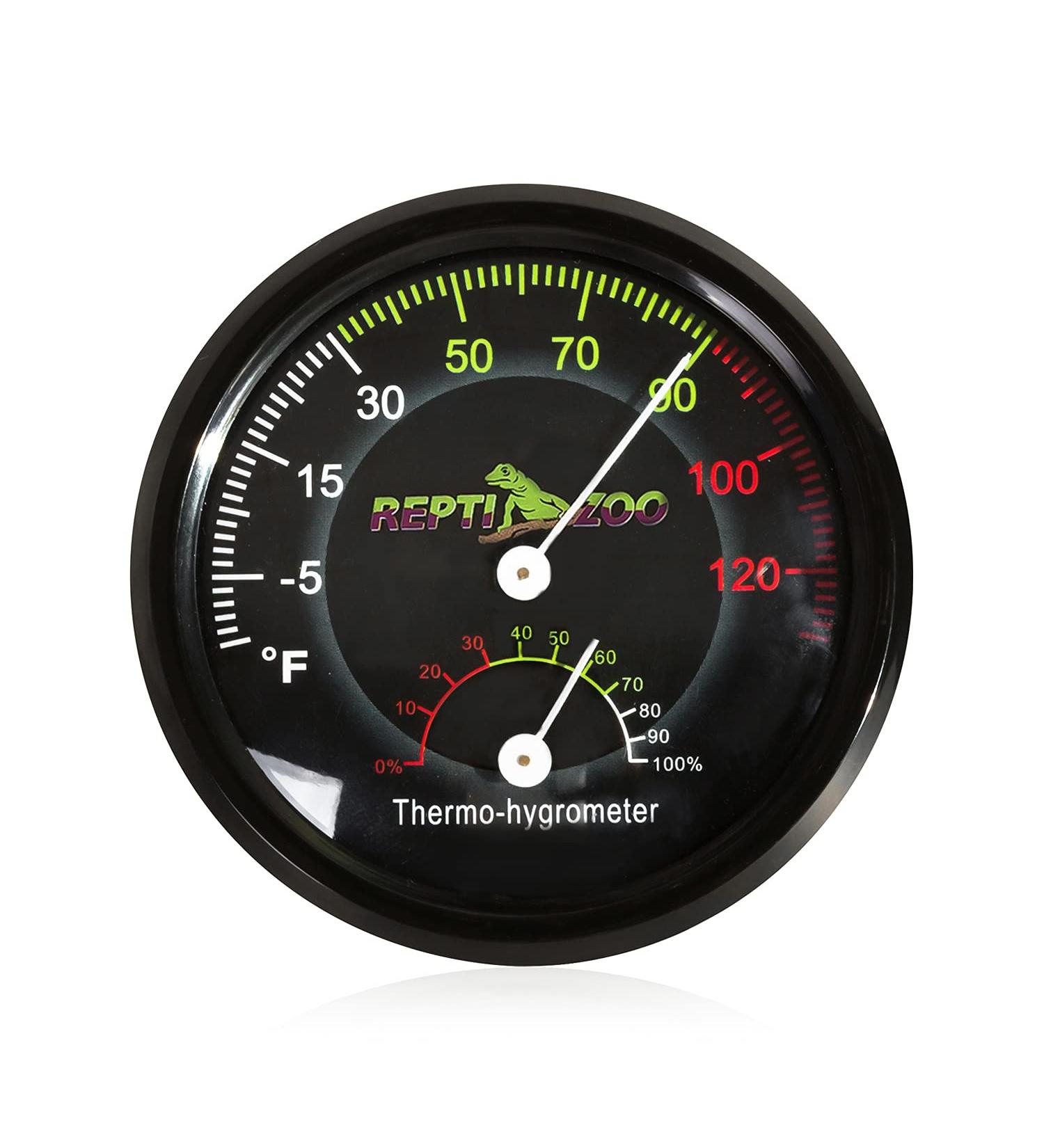 REPTI ZOO Reptile Terrarium Thermometer Hygrometer - Dual Gauges for Pet Rearing Box - Buy Online on GoSupps.com