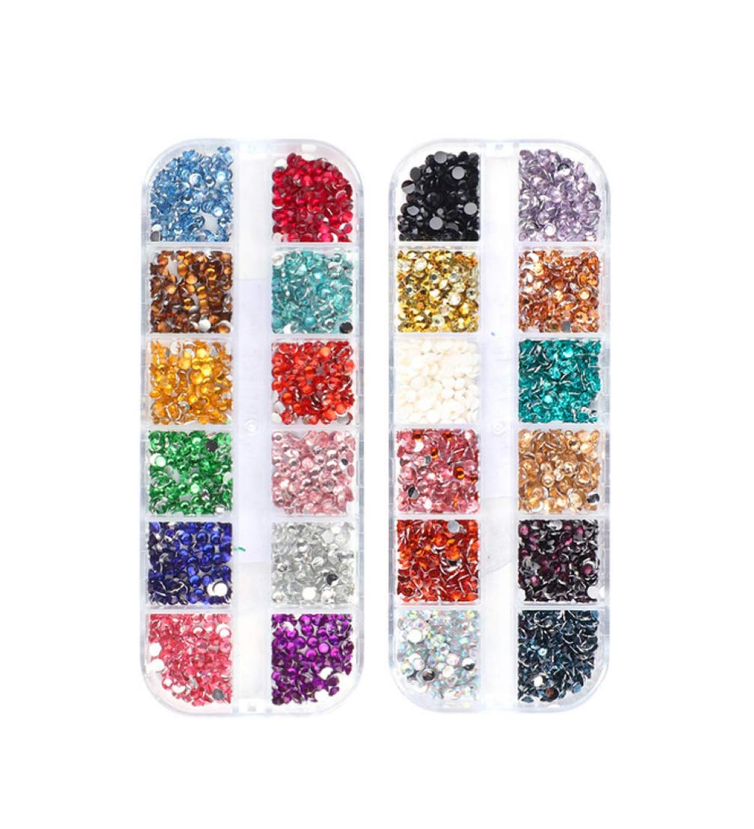 Lurrose 2 Boxes Nail Art Decorations Handmade 3D Nail Studs Colorful Manicure Jewelry - Buy Online on GoSupps.com