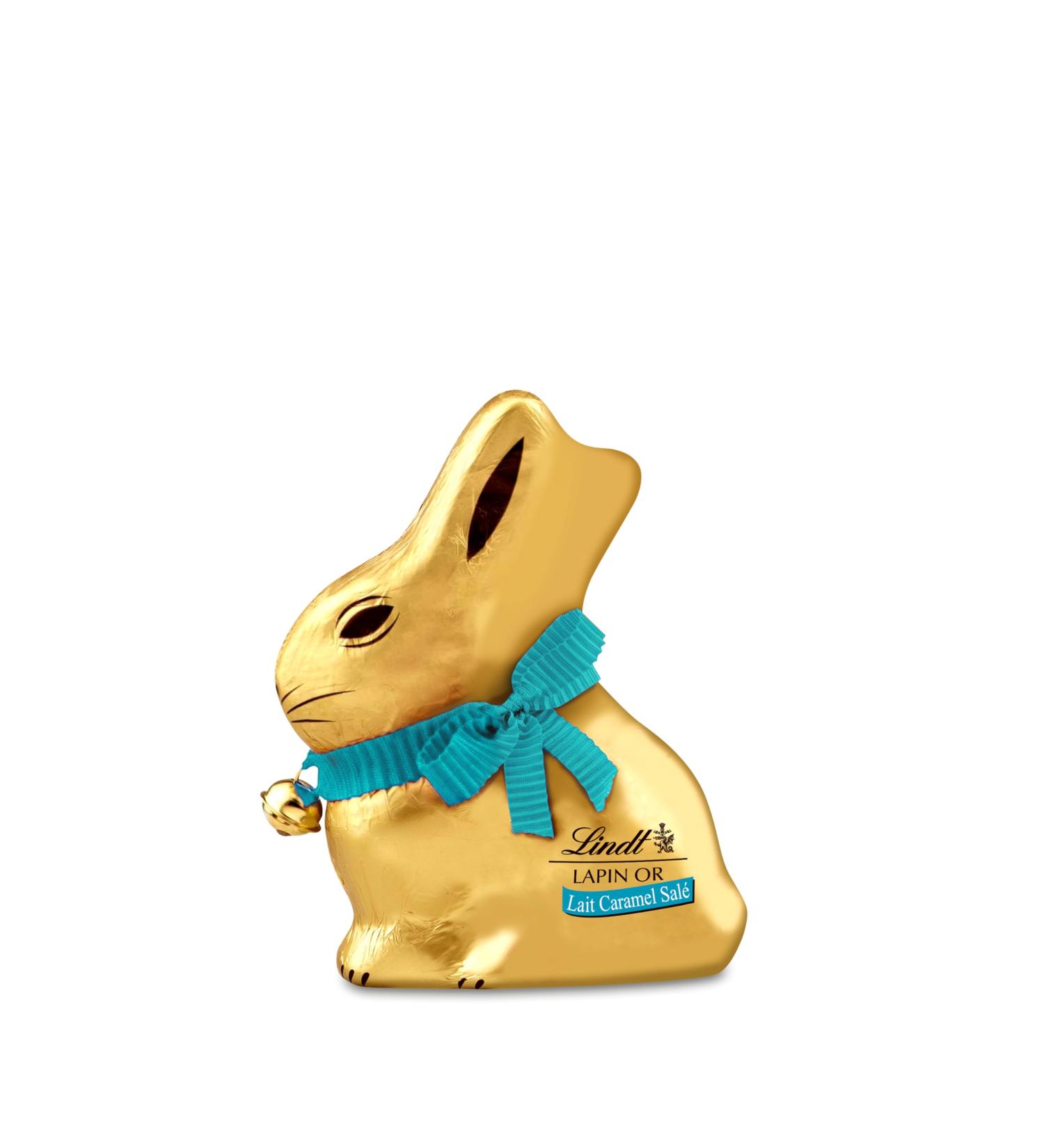 Lindt - Moulage LAPIN OR - Chocolat Lait Caramel salé, 100g