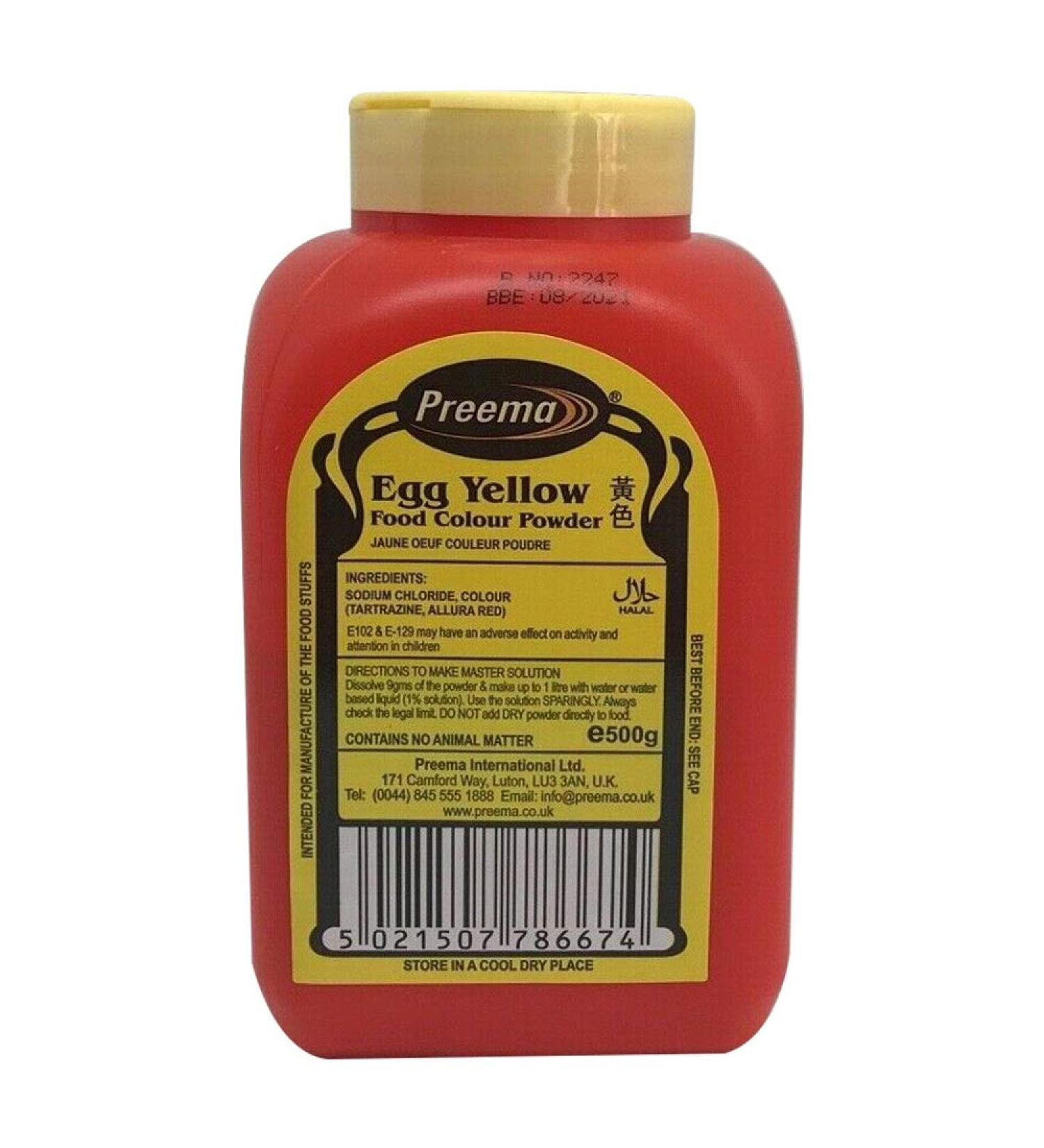 Preema Egg Yellow Food Colour Powder 500g Bottle - Buy Online on GoSupps.com