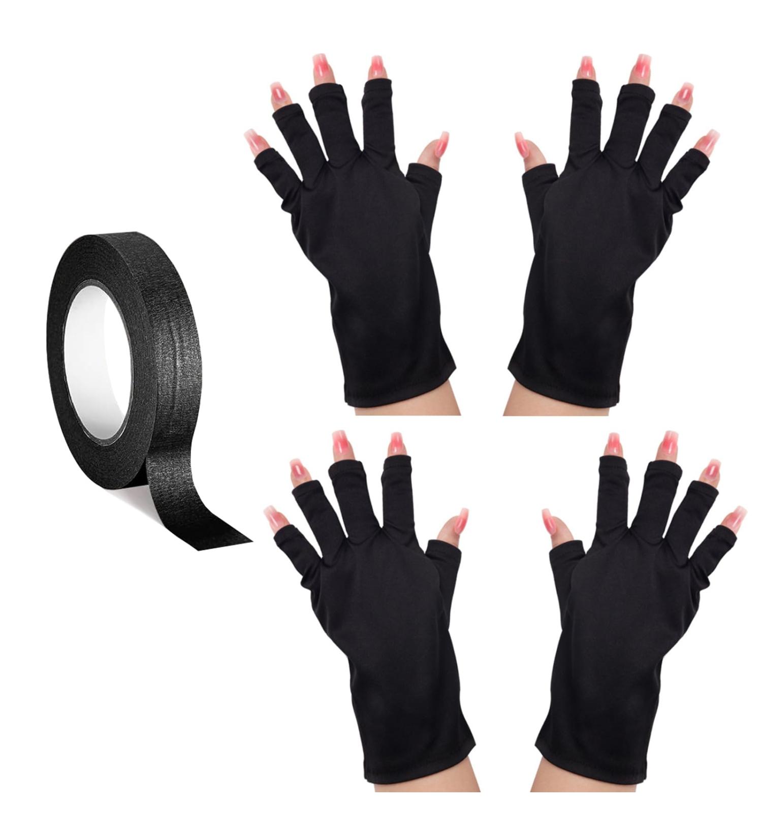SYJINHUASY 2 Pairs Anti UV Gloves for Nail Lamp Light UPF50+ UV Protection Gloves for Manicures Ultra Thin Fingerless Glove Nail Art Skin Care Anti UV Glove Protect Hands from UV Harm (Black) - Buy Online on GoSupps.com