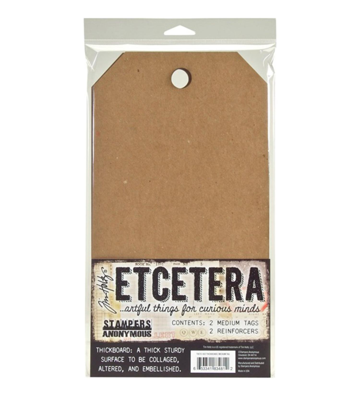 Stampers Anonymous THETC002 Tim Holtz Etcetera Medium Tag 6.5"X12", Brown