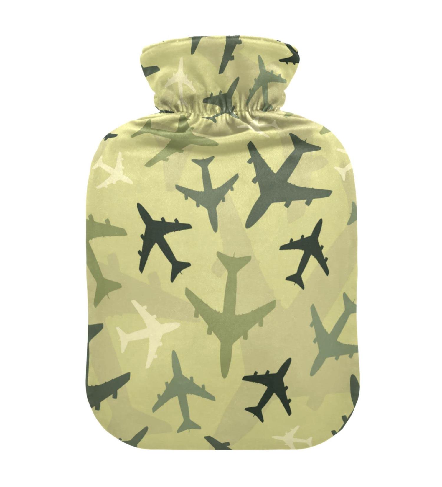 Buy Green Military Hot Water Bottle 1L with Soft Cover - Ideal for Winter Comfort & Warmth for Bed Hand Neck Shoulders - International Shipping Available - Buy Online on GoSupps.com