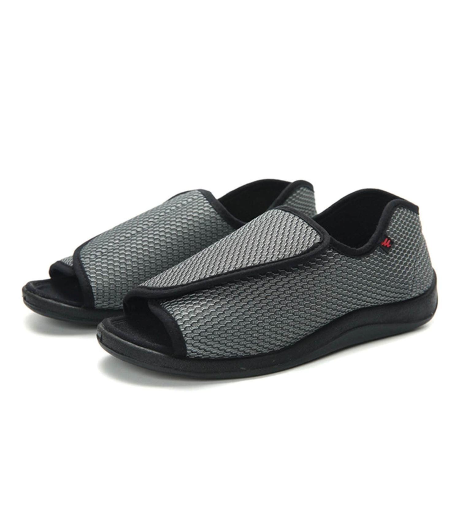 Yytcsjz Men's Diabetic Edema Slippers - Adjustable Comfortable Orthopedic Sandals (Gris, Size 12) - Buy Online on GoSupps.com