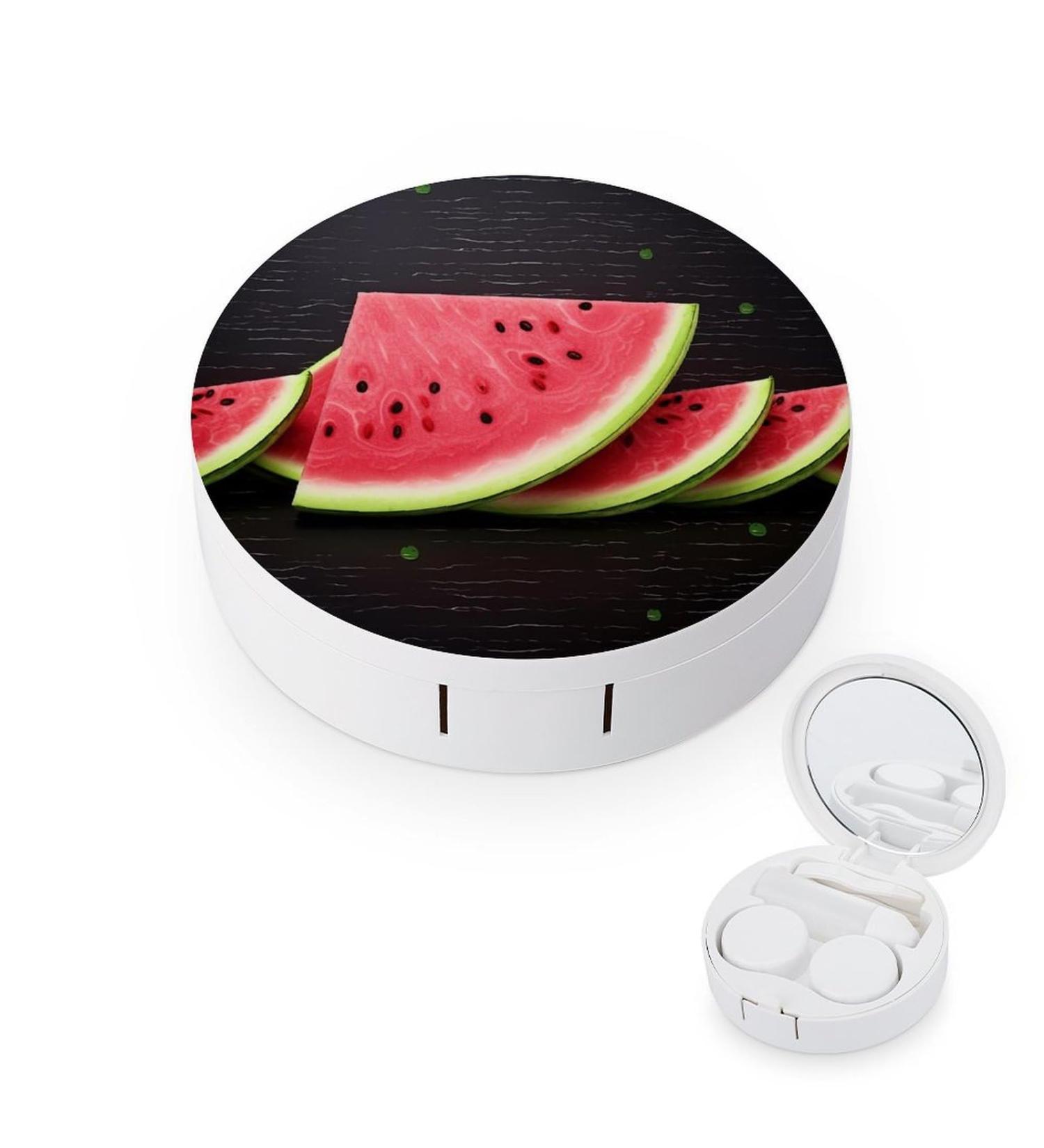 Portable Watermelon Contact Lens Case - Stylish Travel Storage Box for Easy Lens Care - Buy Online on GoSupps.com