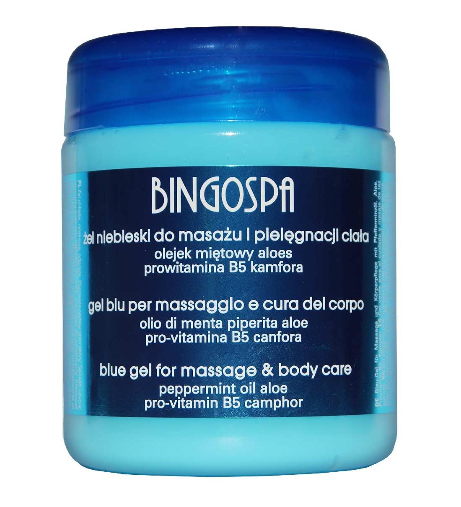 BINGOSPA Bleu Gel de massage pour les douleurs musculaires et des douleurs articulaires - 500ml - Buy Online on GoSupps.com