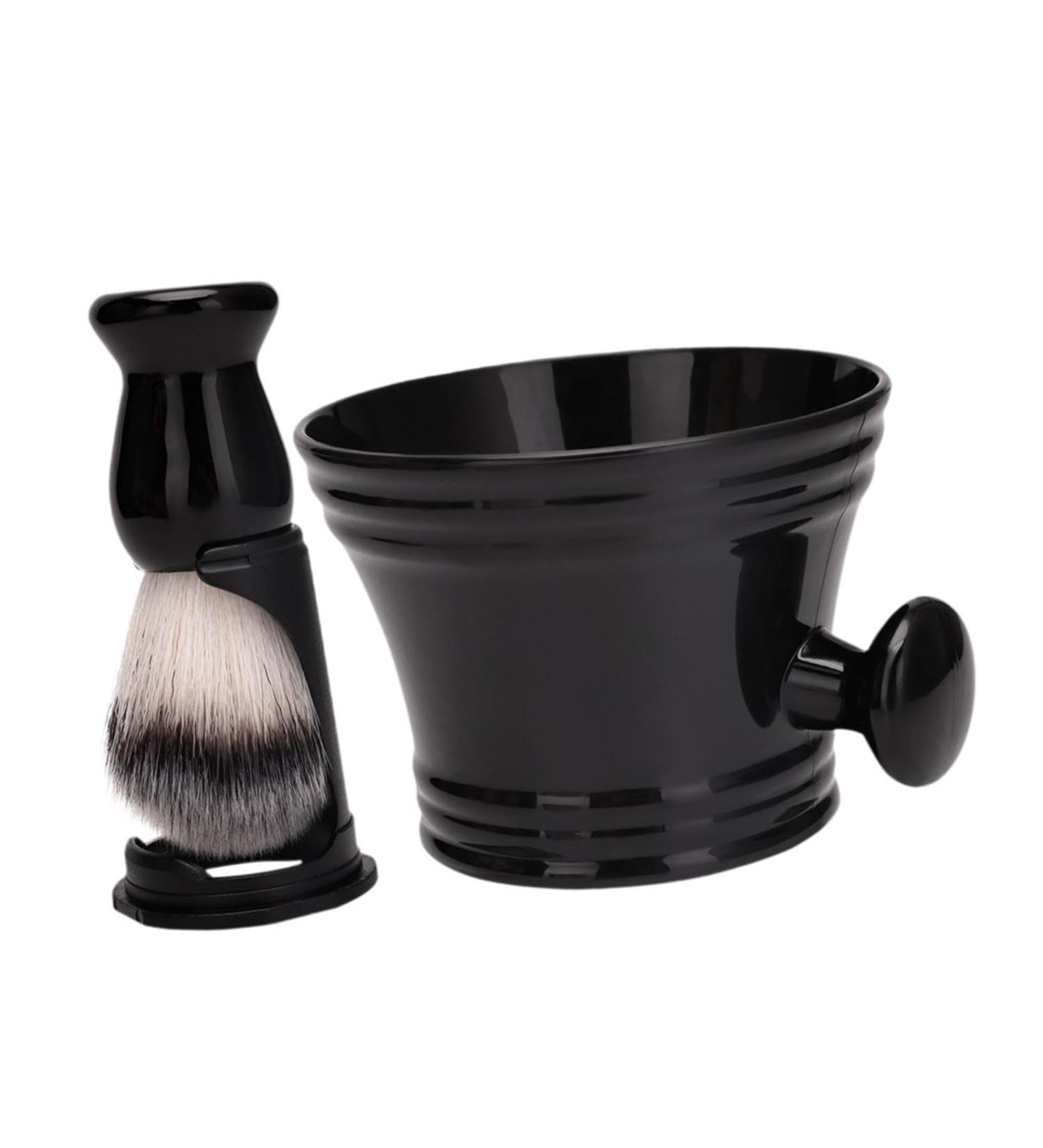 Magidal Cleaning Bowl & Razor Brush Set - Premium Hairdressing Tool | Gift Set with Nylon Bristles & Shaving Soap Mug - Perfect for Salons & On-the-Go Use | Black - Buy Online on GoSupps.com