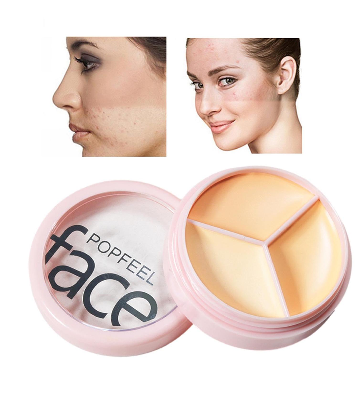  JPSDOWS Cream Concealer Palette | 3-in-1 Contouring and Brighten Concealer Palette Cream Concealer Contour Foundation Concealer Waterproof Color Concealer for Concealer Makeup at JPSDOWS - Buy Online on GoSupps.com