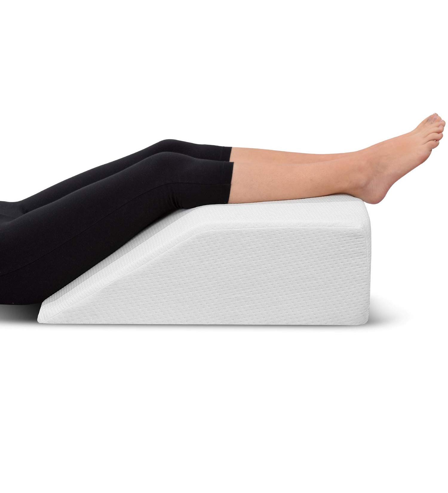 Memory Foam Leg Elevation Pillow with Washable Cover - Relief for Leg Swelling, Sciatica, Back Pain & Pregnancy - Elevated Pillows for Improved Blood Circulation - Buy Online on GoSupps.com