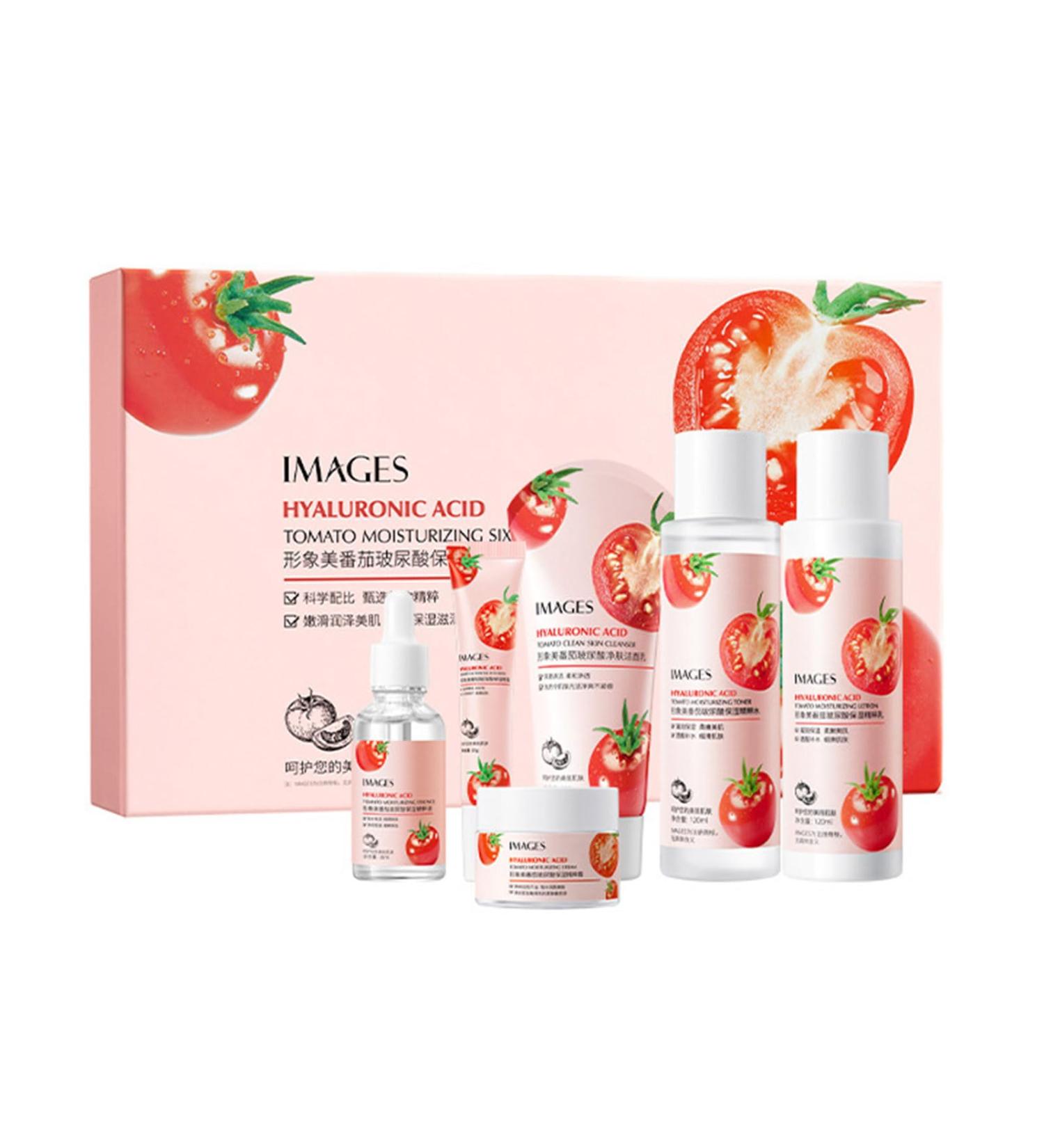 Tomato Hyaluronic Acid Essence Set - Facial Cleanser Moisturizing Serum Hydrating Toner & Eye Cream | Perfect Skincare Gifts for Women - Buy Online on GoSupps.com