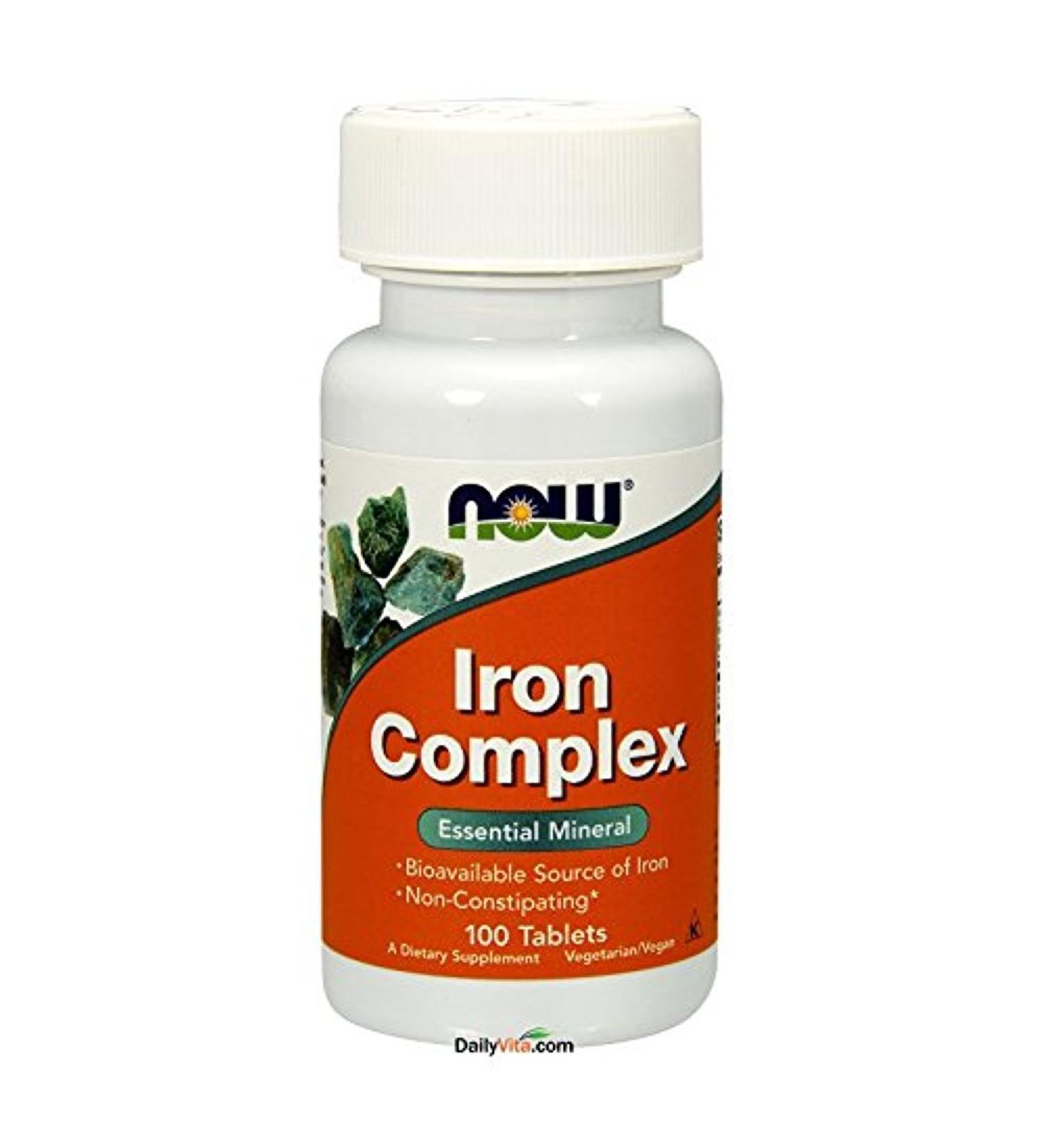 6 Bottles of NOW Foods IRON COMPLEX 100 Tabs