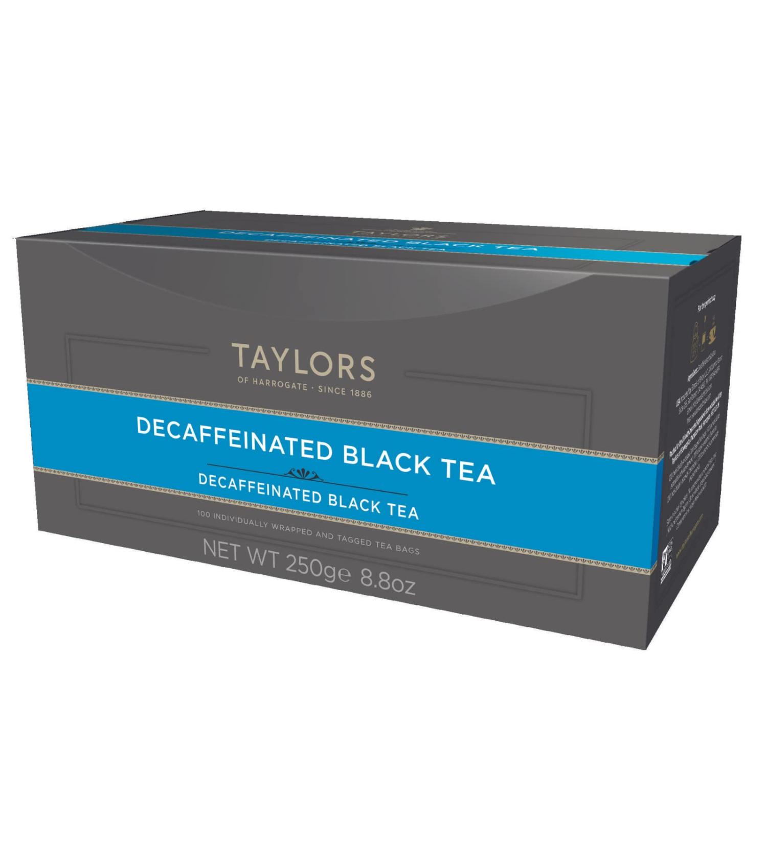 Taylors of Harrogate Decaffeinated Breakfast Tea 100 Wrapped & Tagged Tea Bags - Buy Online on GoSupps.com