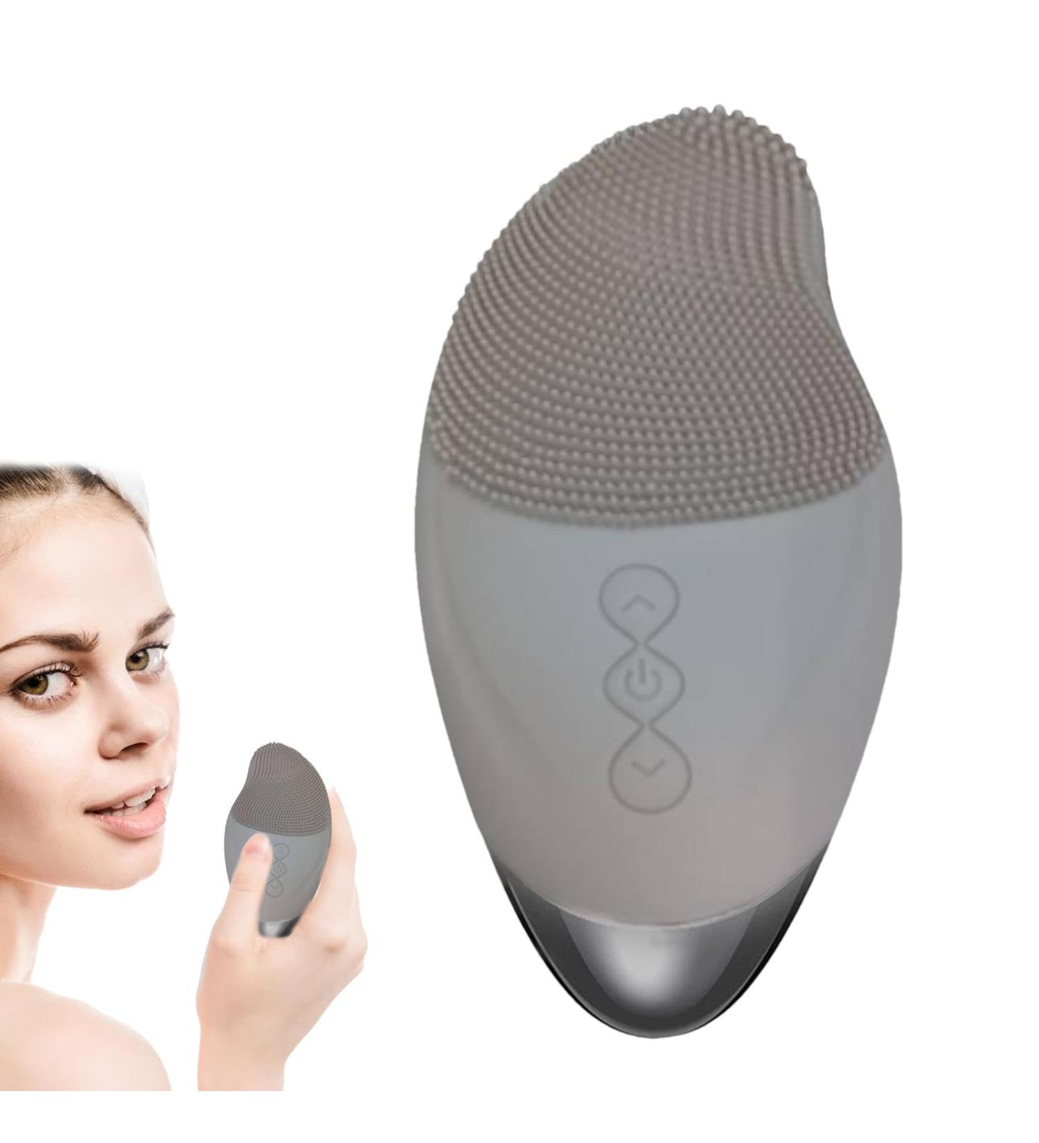 Face Brush Cleanser - Soft Silicone Face Cleansing Brush | Vibrating Waterproof Rechargeable Simple Skin Care Tools for Enhances Absorption of Facial Skin Care Products Gray (English) - Buy Online on GoSupps.com