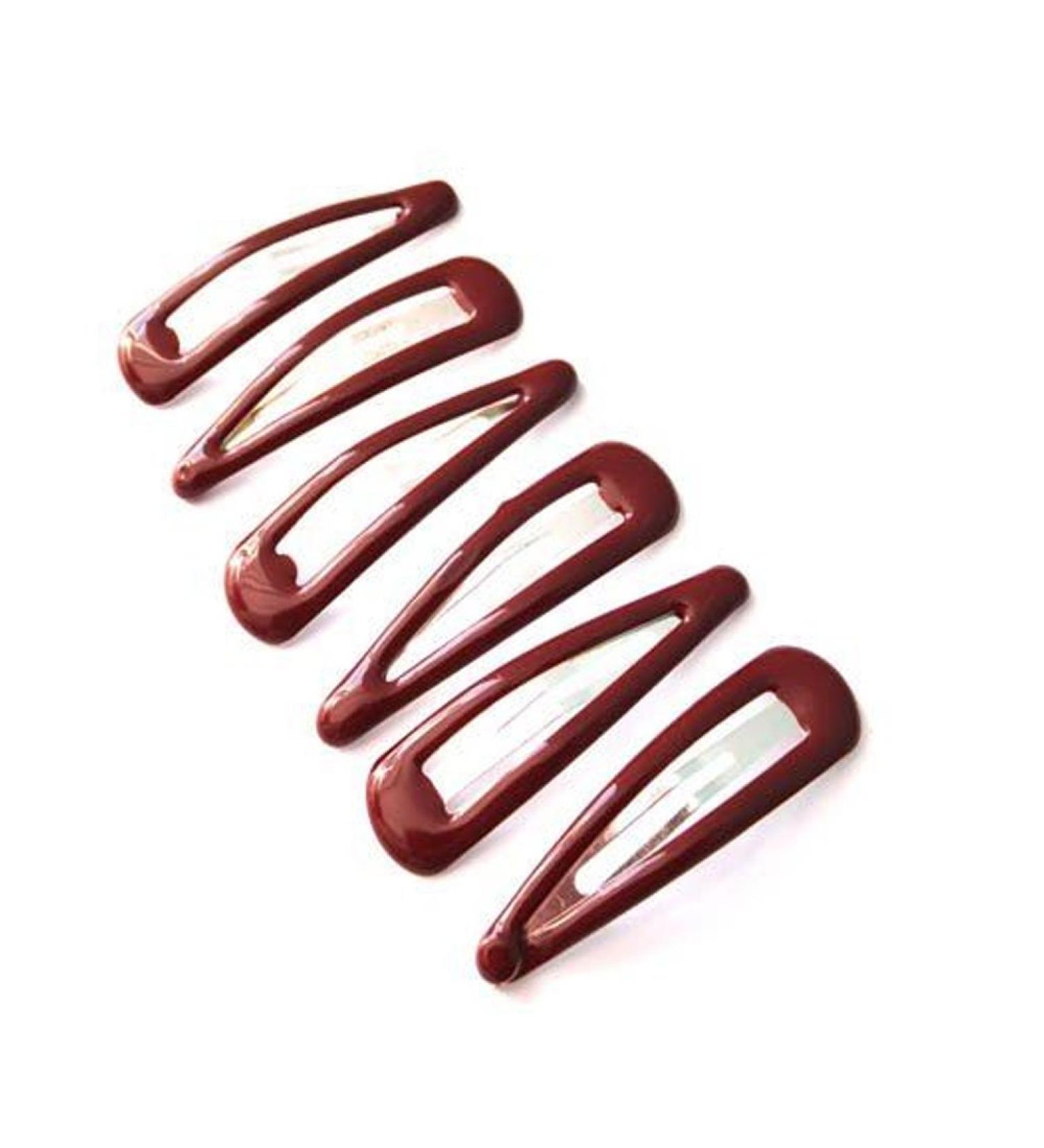 Hair clips burgundy red 6 pieces
