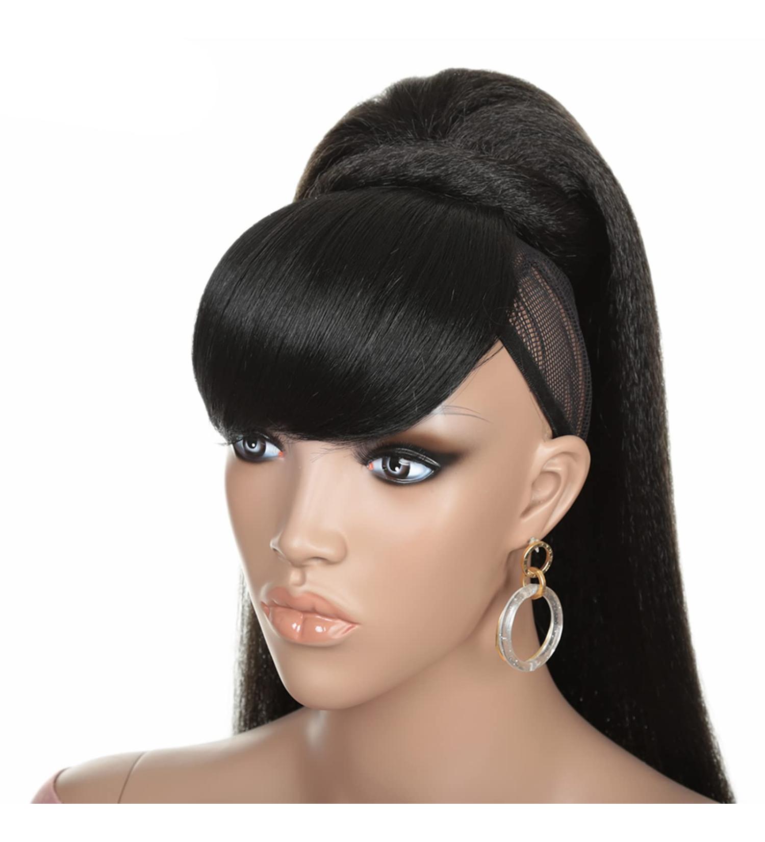 Clke 24-Inch Yaki Ponytail Extension - Long Synthetic Clip-In Ponytail for Afro Kinky Straight Hair - Buy Online on GoSupps.com
