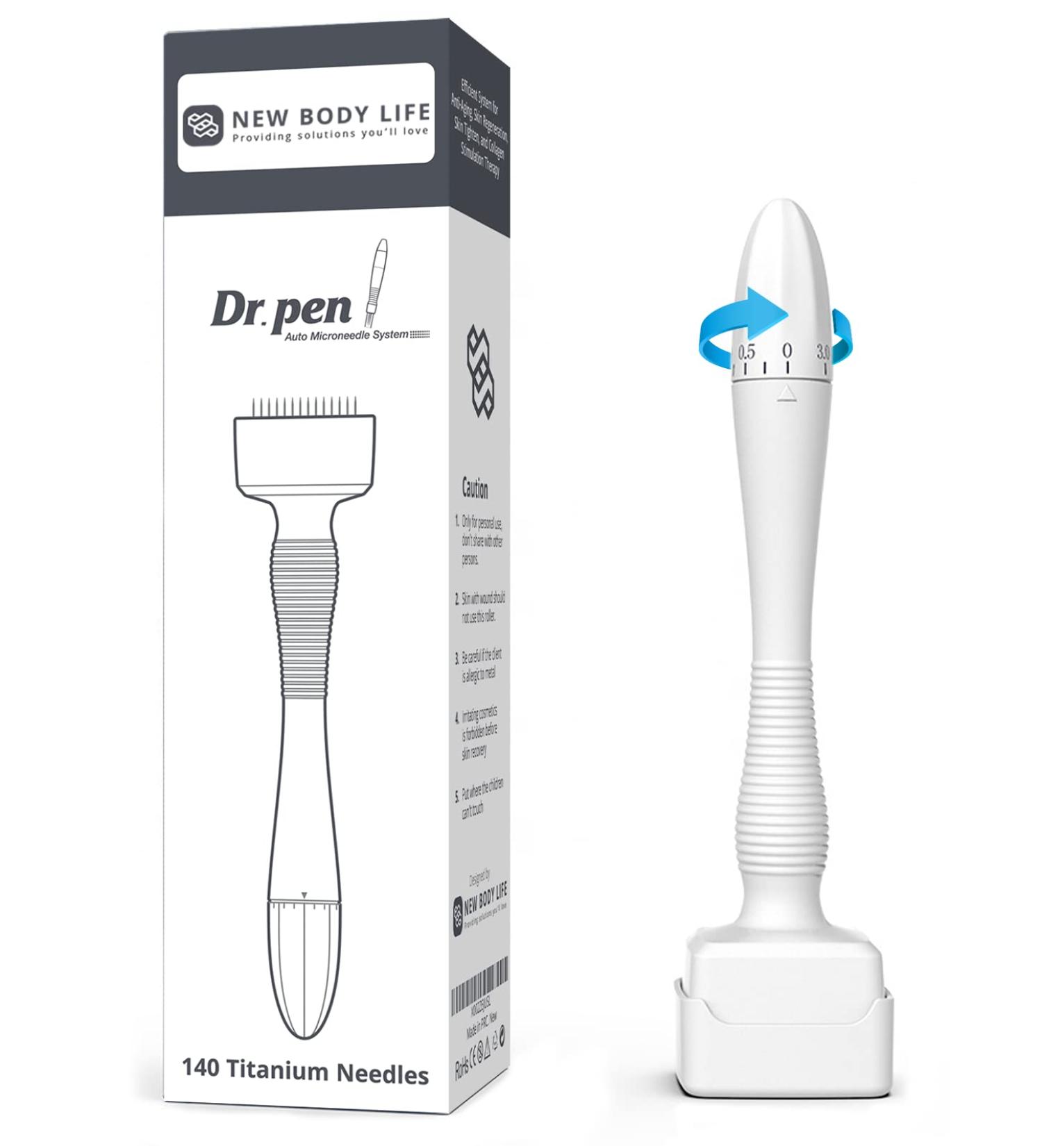 Dr.Pen Adjustable Microneedling Derma Stamp for Hair Growth - Professional 140 Titanium Pins Stamp for Skin & Beard - Best Derma Roller Alternative - Buy Online on GoSupps.com