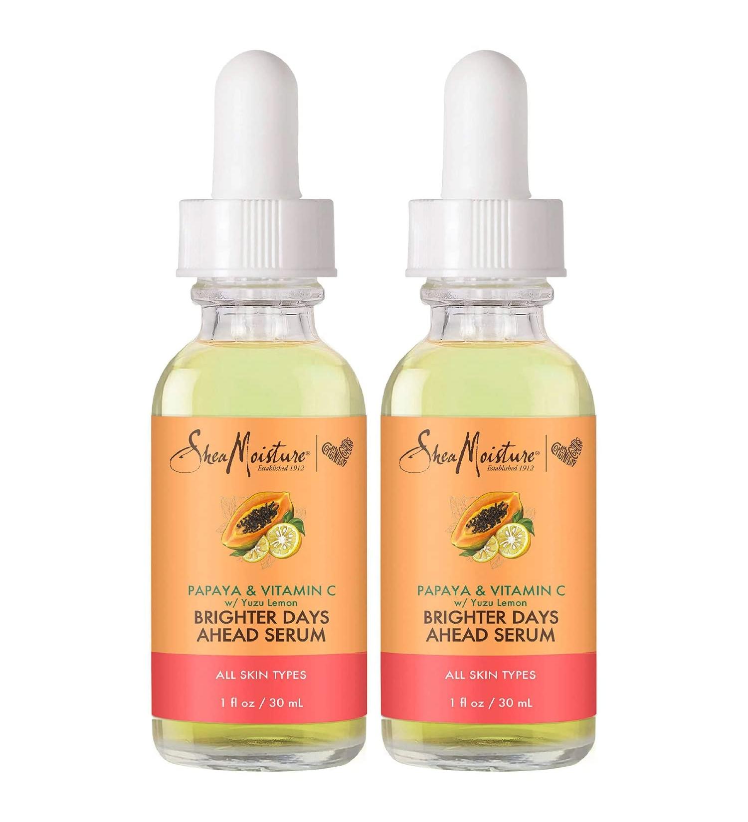 SheaMoisture Brighter Days Ahead Serum (Pack of 2) - Vitamin C & Papaya for Radiant Skin Even Tone | All Skin Types - Buy Online on GoSupps.com