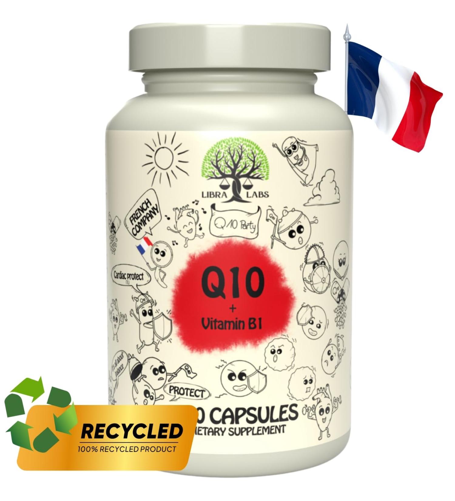 Coenzyme Q10 with Vitamin B1 | Ubiquinone Antioxidant & Energy Support | 100% Natural Vegetable Capsules | Eco-Friendly Recyclable Bottle - Buy Online on GoSupps.com
