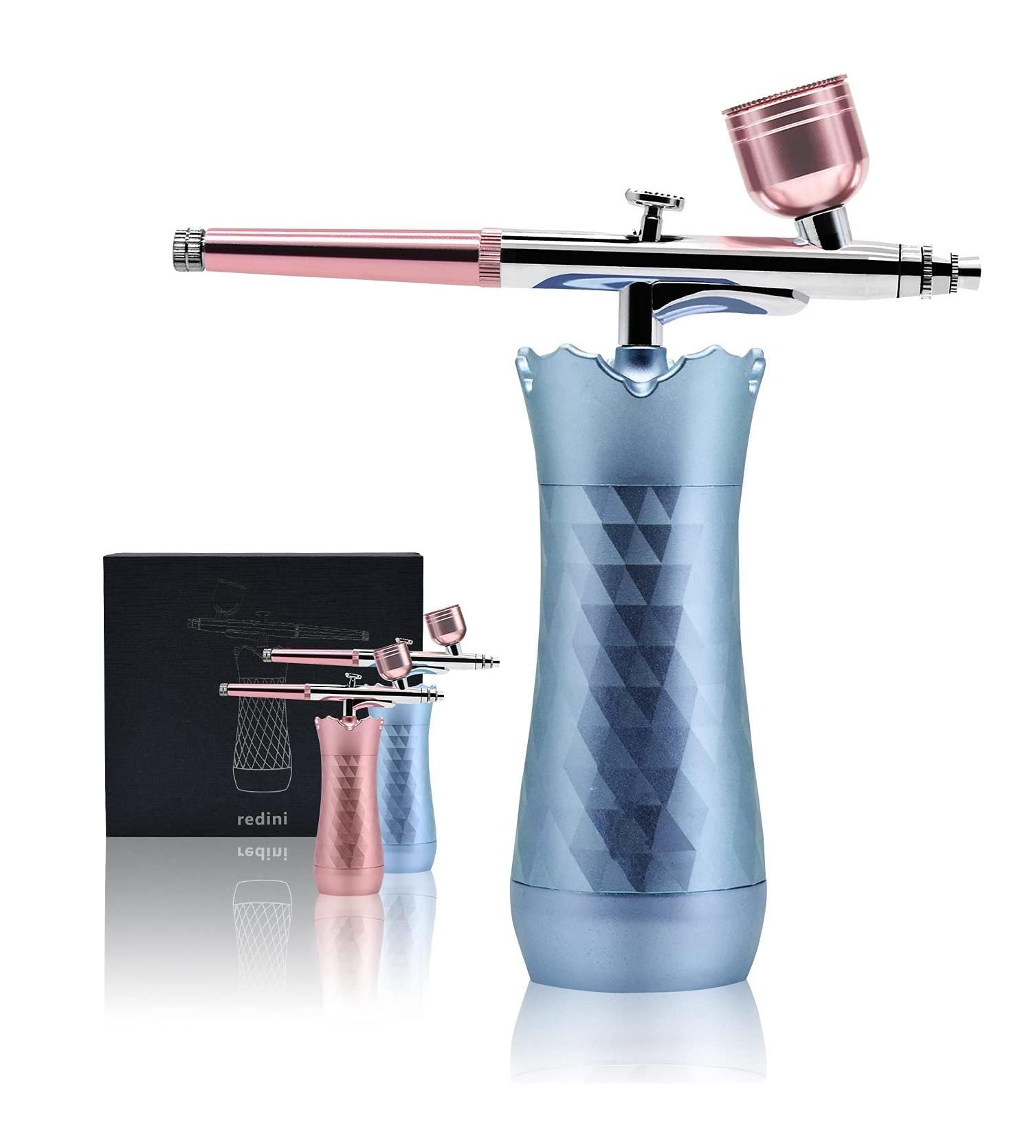 Redini Cordless Airbrush Mini Kit - Portable Handheld Cake Painting & Makeup Decor Tool with Compressor for Nail Art, Tattoo & Barber - Rechargeable - Blue - Buy Online on GoSupps.com