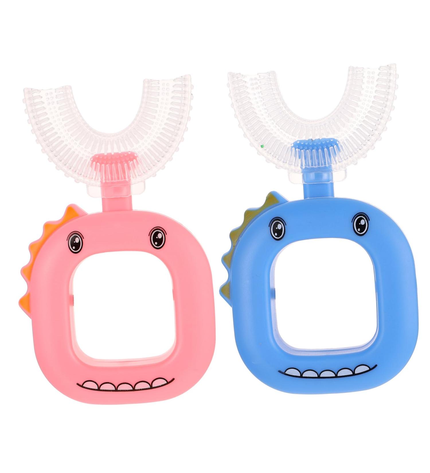 Minkissy 4-Piece U-Shaped Toothbrush Set for Kids | 360 Silicone Training Toothbrush | Full Mouth Design | International Shipping Available - Buy Online on GoSupps.com