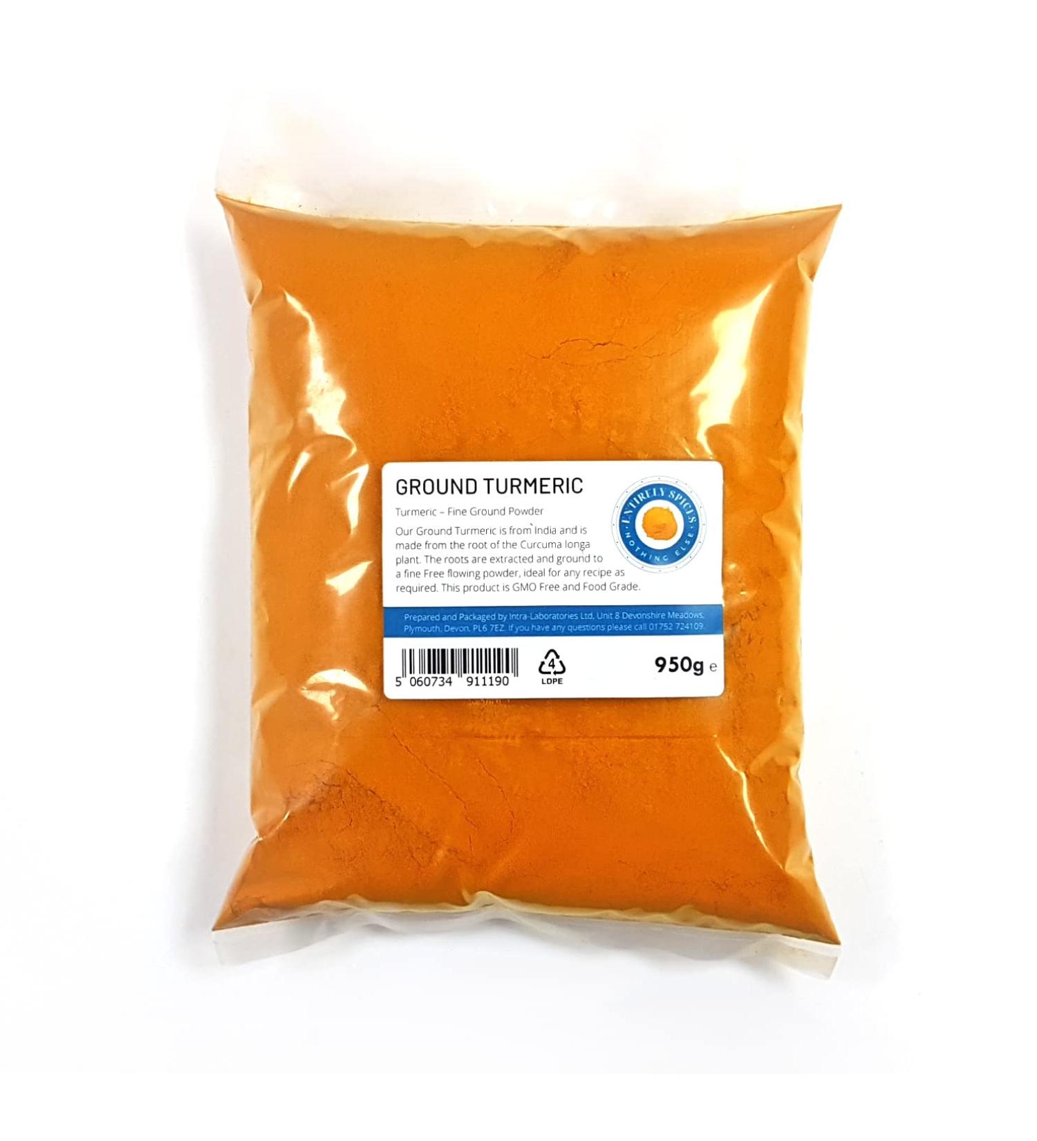 Entirely Ingredients Turmeric 950g - Selected for Quality - Premium Food Grade - Buy Online on GoSupps.com
