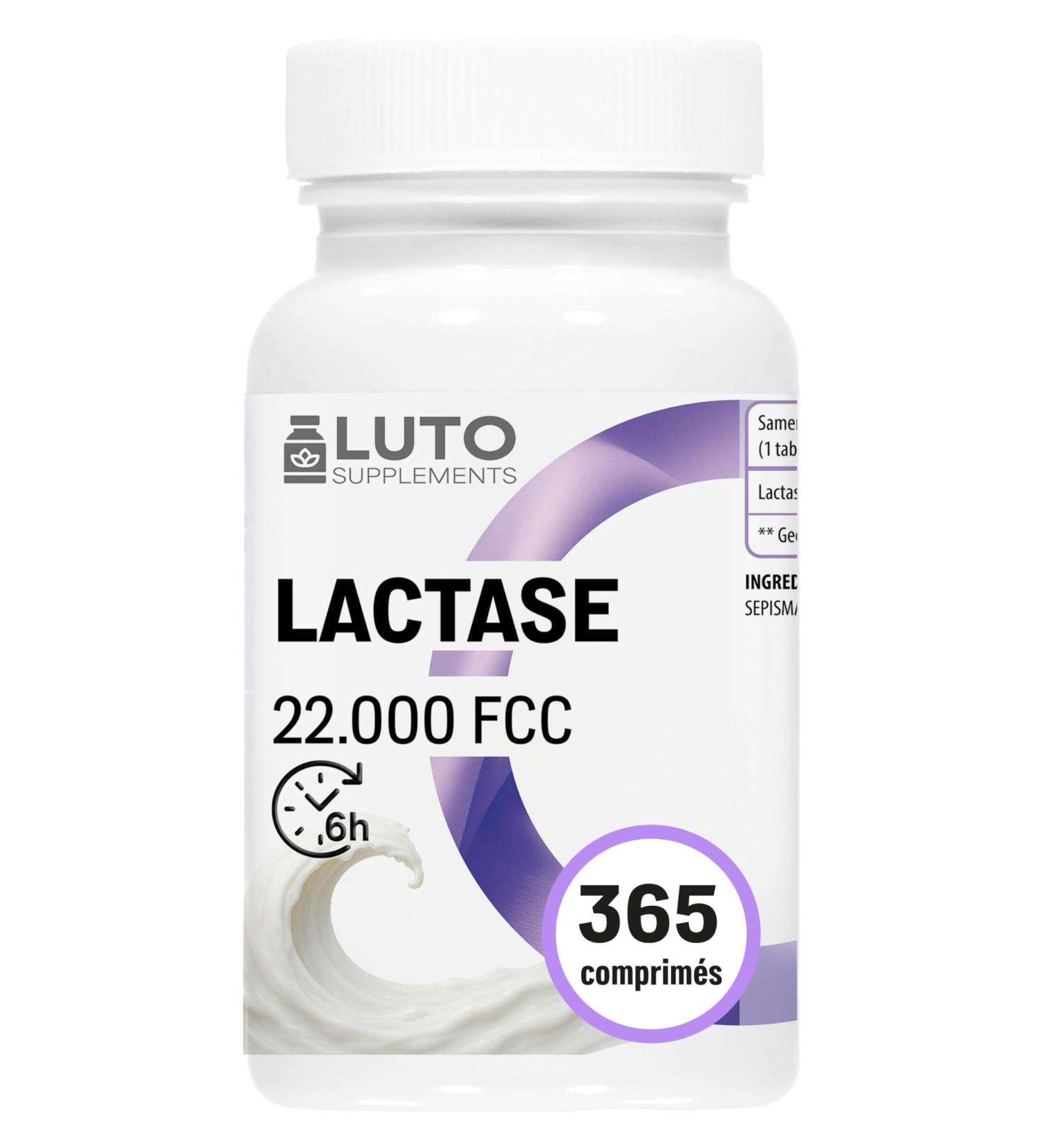 Lactase 22 000 Depot 365 comprim s lib ration prolong e (Sepismart Slow Release) Haute dose avec 22 000 unit s FCC Pour l intol rance au lactose et l intol rance au lait LUTO Supplements - Buy Online on GoSupps.com
