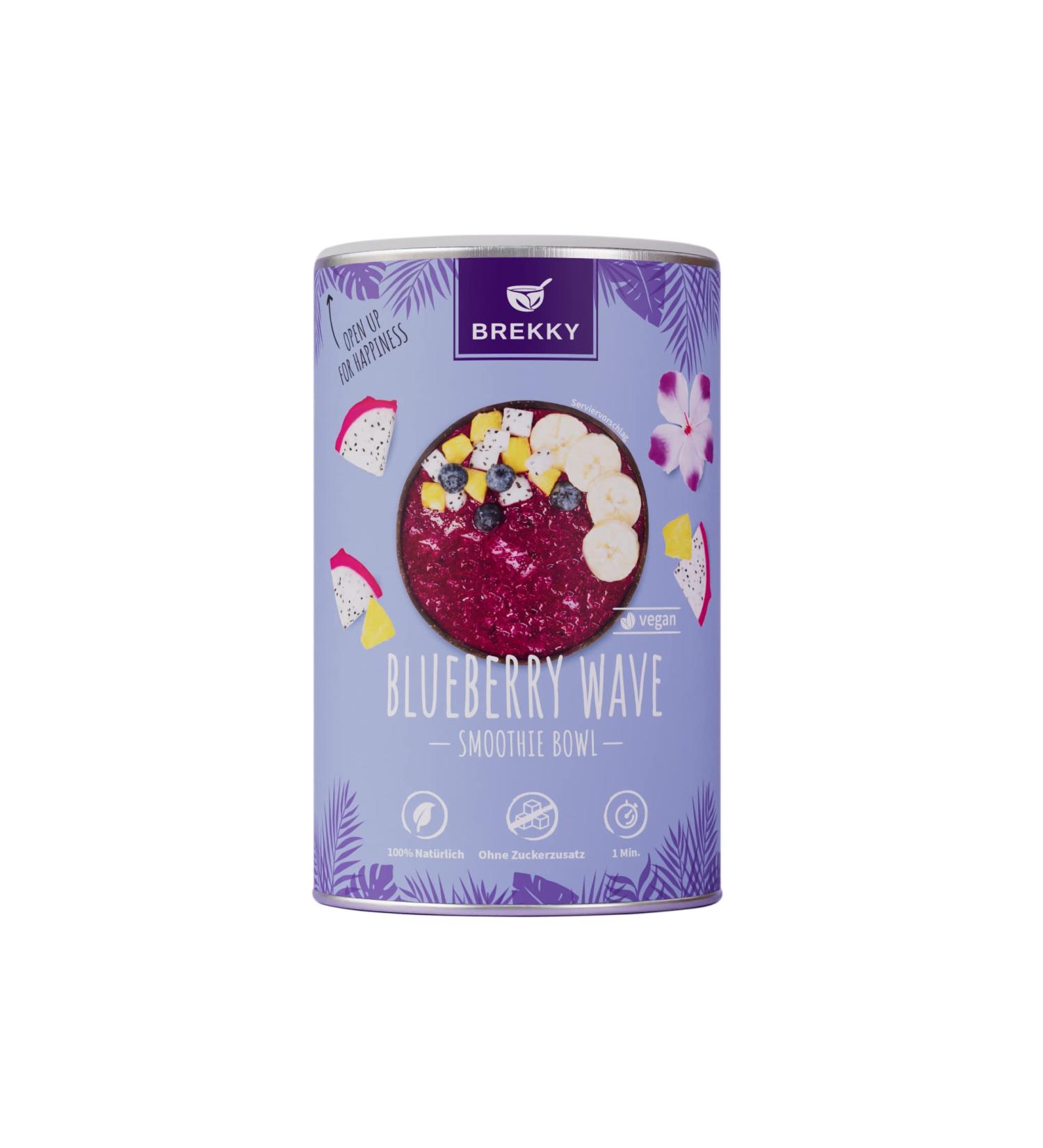 BREKKY BlueBerry Wave Smoothie Bowl - Vegan 100% Natural No Added Sugar Easy Prep Superfood Breakfast - Buy Online on GoSupps.com