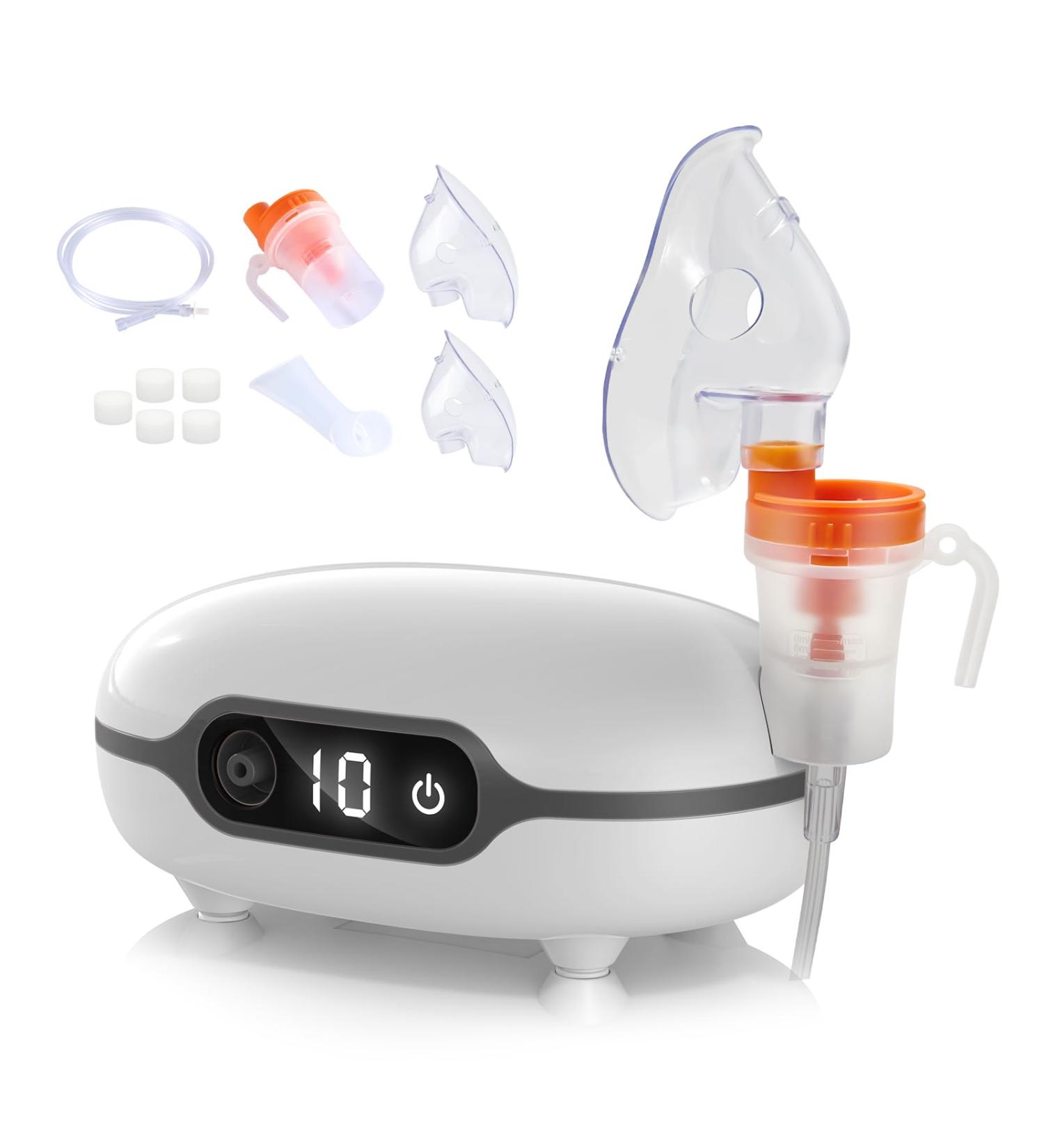 Spriek Portable Compression Nebulizer for Adults & Kids - Digital Display with Timer - Home Gray - Buy Online on GoSupps.com