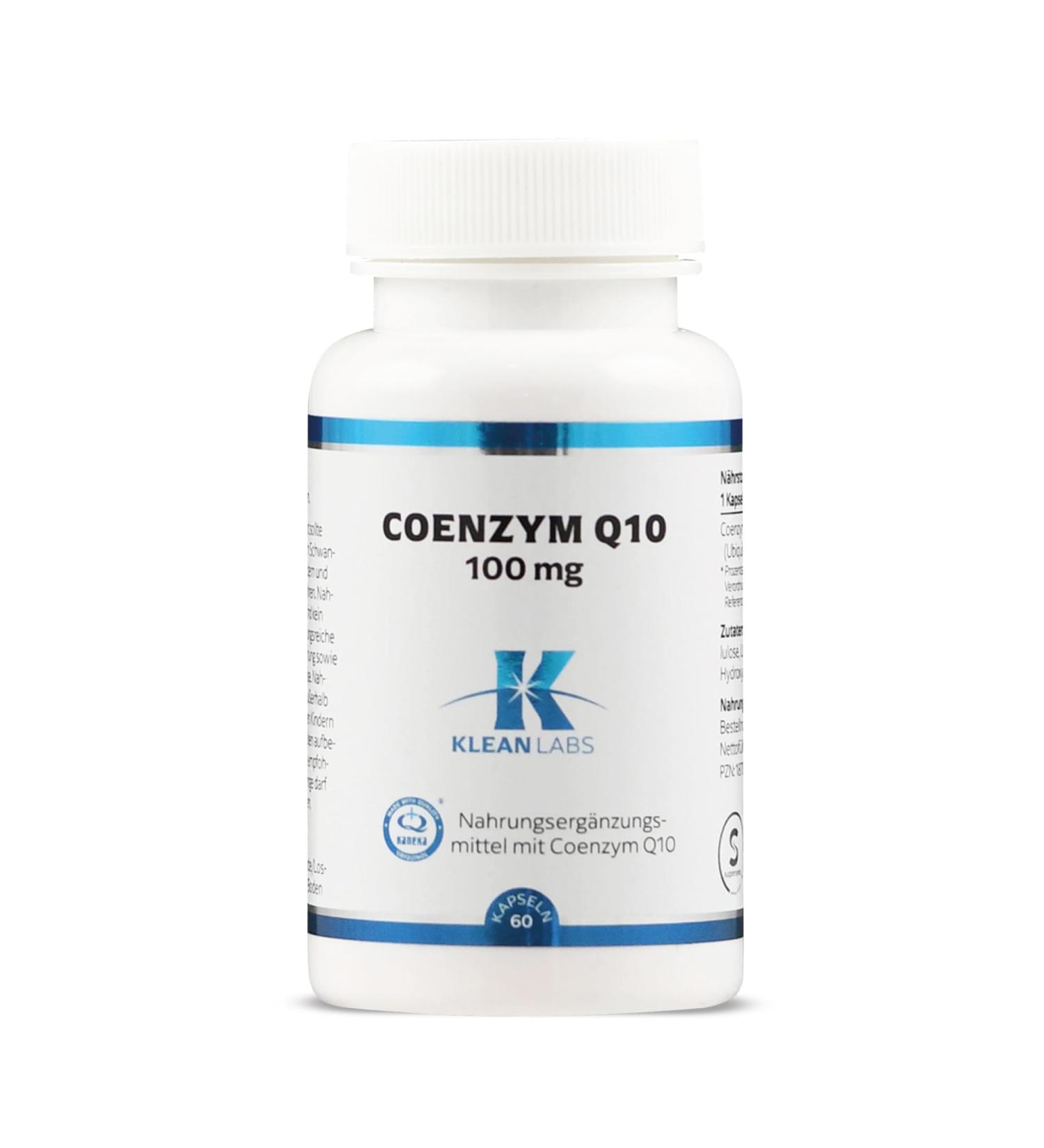 Klean Labs Coenzyme Q10 100mg - Vegan Non-GMO 60 Capsules - Pure & Potent Supplement - Buy Online on GoSupps.com