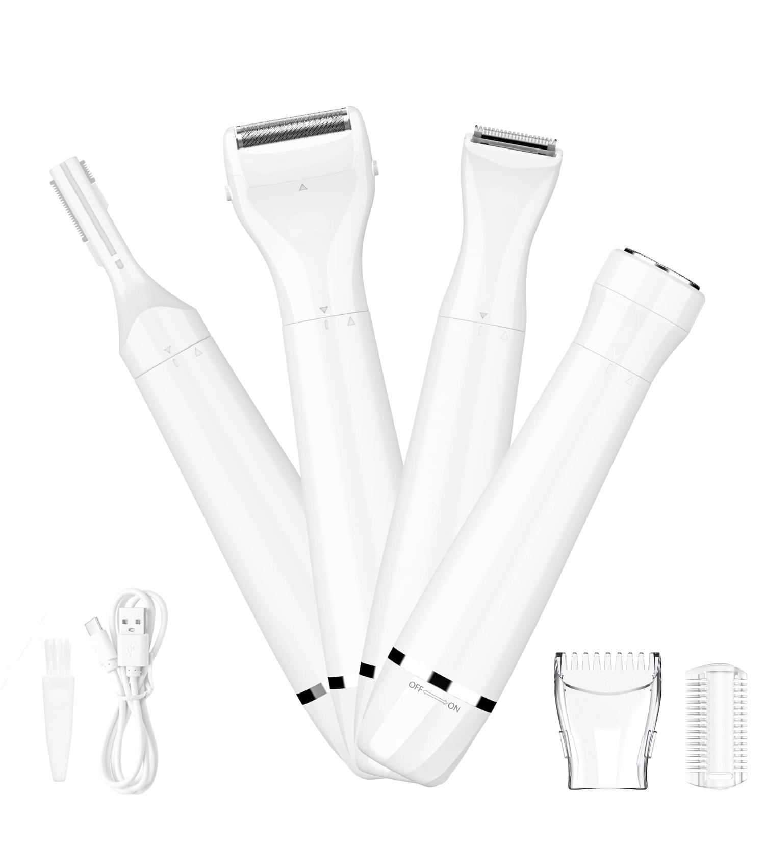 UTOTEBAG 4-in-1 Women's Hair Remover - Rechargeable Floating Shaver Body & Eyebrow Trimmer with USB Charger - International Shipping - Buy Online on GoSupps.com