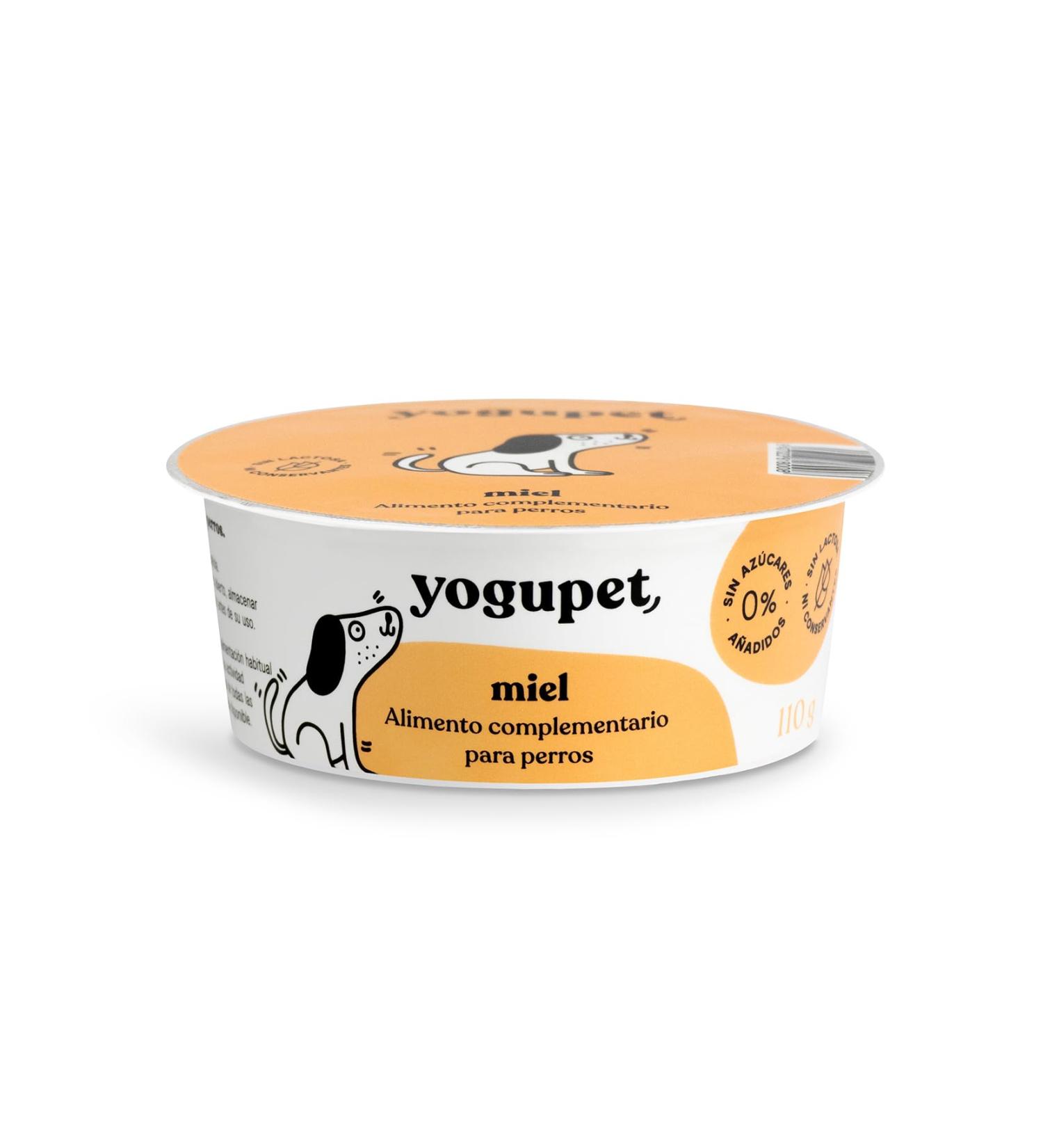 Yogupet Yogurt for dogs with Spanish honey. Pasteurized complementary food for dogs. 12 x 110 g.