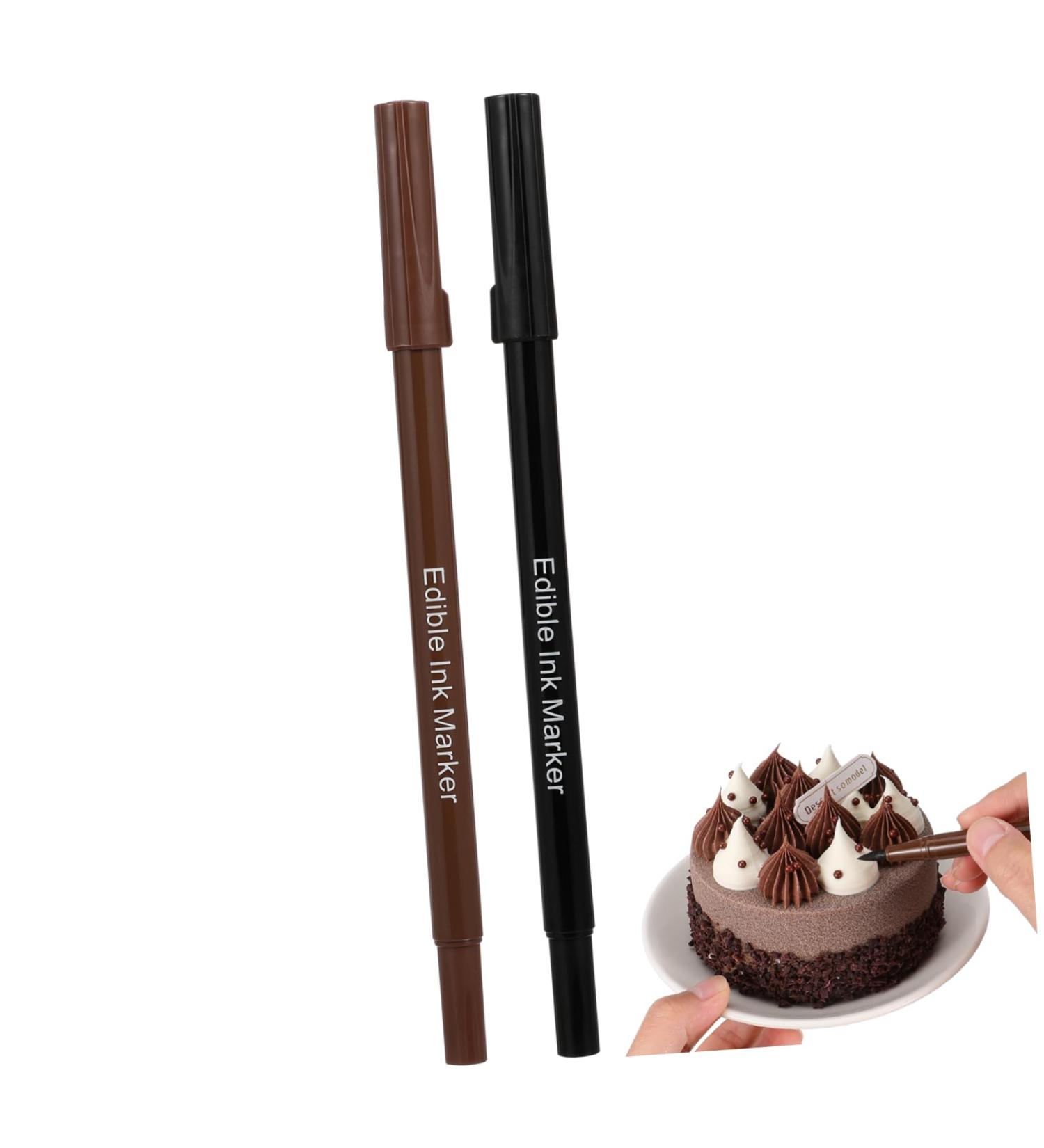 MAGICLULU 2pcs Baking Pen Food Coloring Brush Edible Pen Fine Point Marker Pens Edible Marker Pens Plastic - Buy Online on GoSupps.com