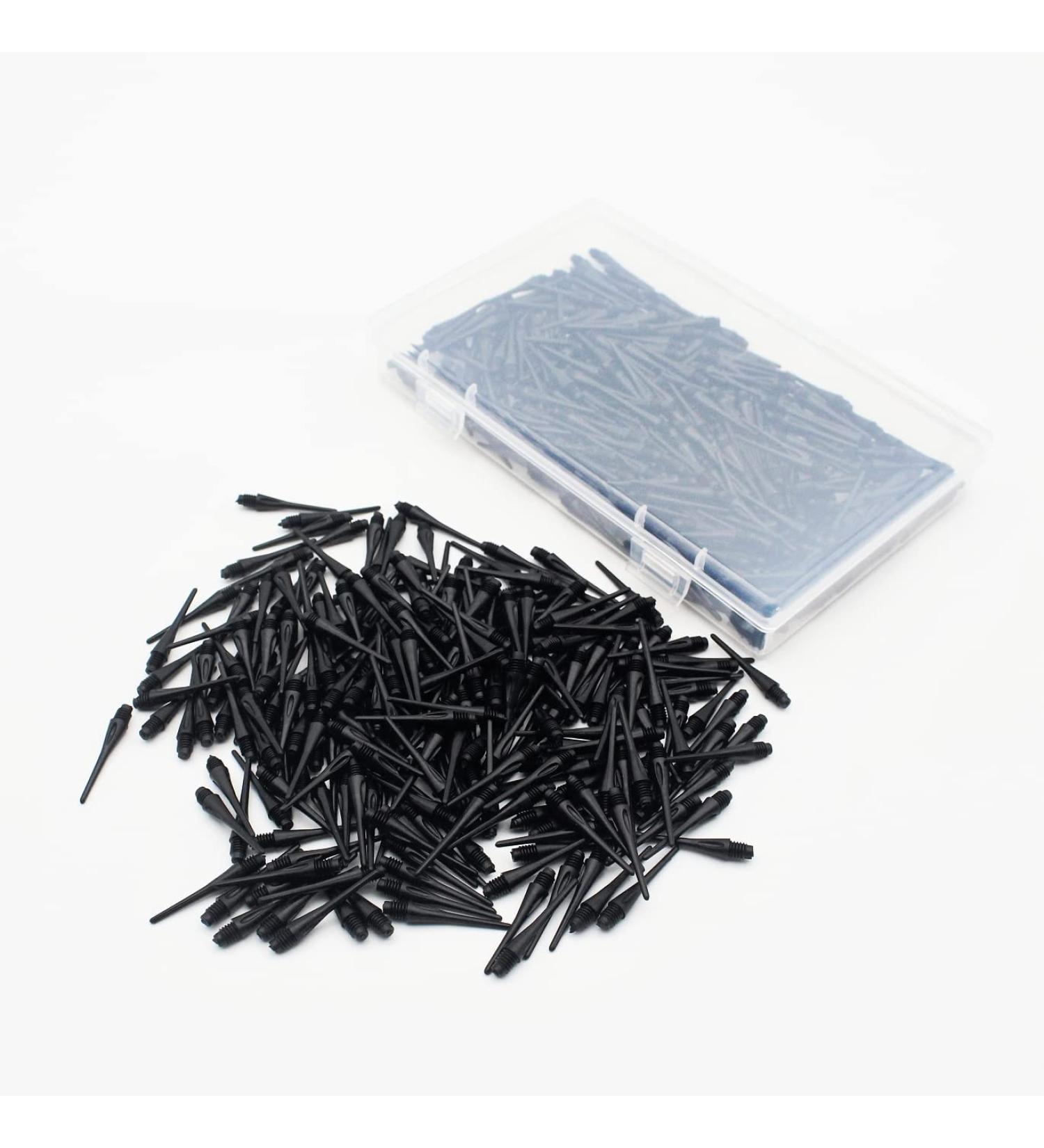 500 Pack ROOBEEO 2BA Thread Plastic Tip Dart Points with Case - Black Soft Dart Tips Replacement for Improved Accuracy - Dart Accessories - Buy Online on GoSupps.com