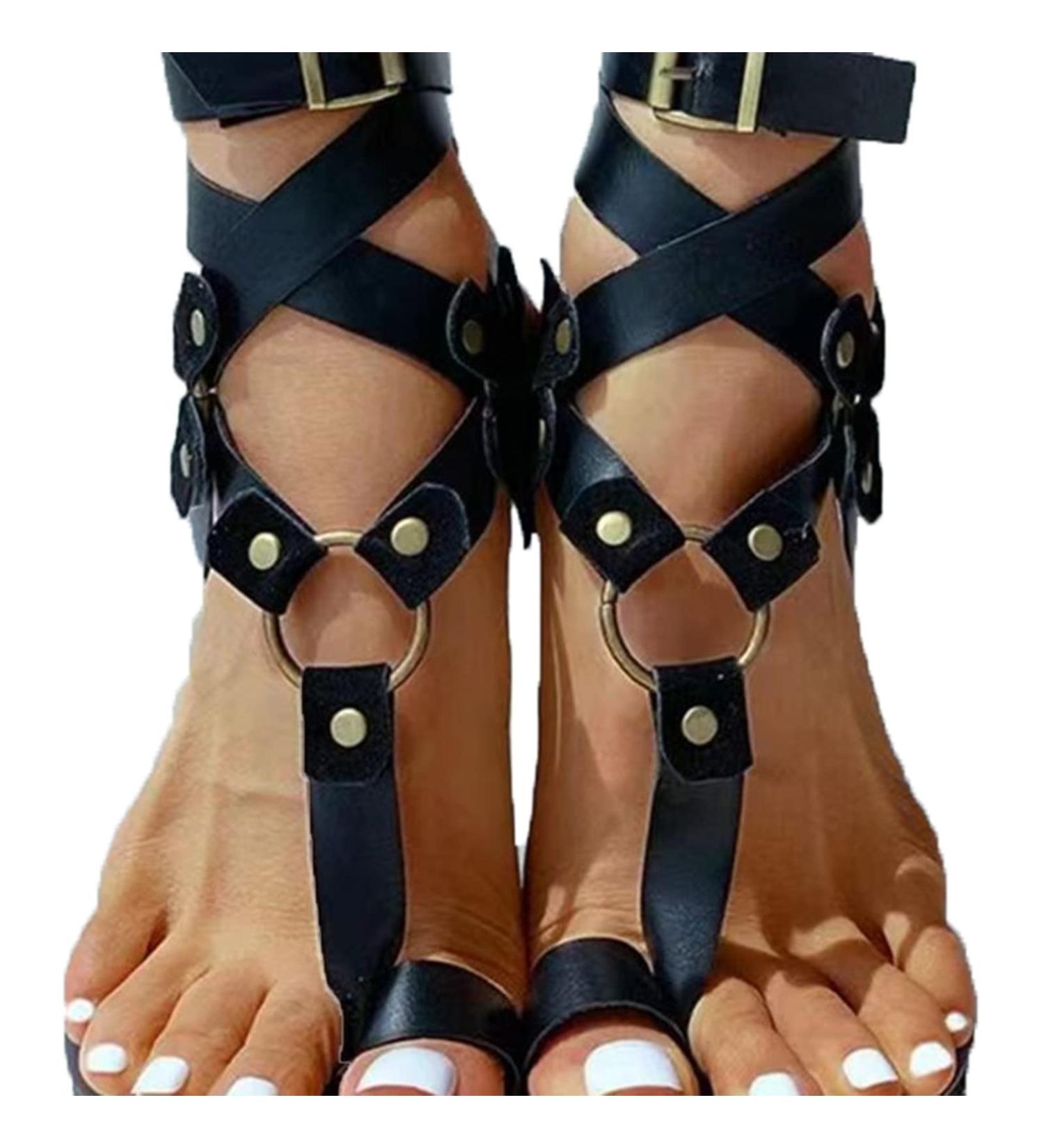 BIAJIAZHUA Summer Hallux Valgus Womens Flat Sandals - Black, Size 5 - Buy Online on GoSupps.com