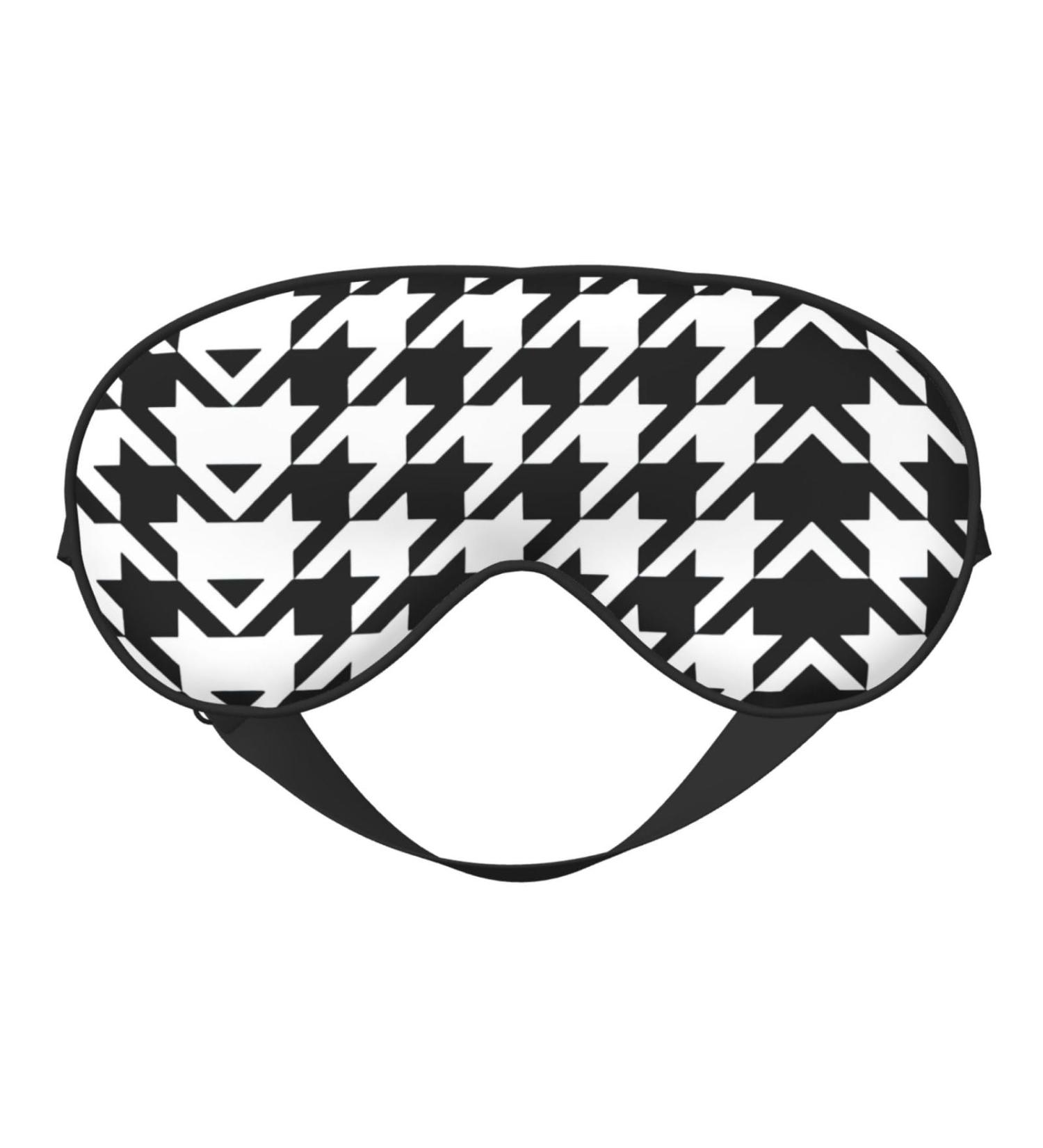Shop Houndstooth Black Unisex Sleeping Eye Mask | Soft Adjustable Eye Mask for Better Sleep - Buy Online on GoSupps.com